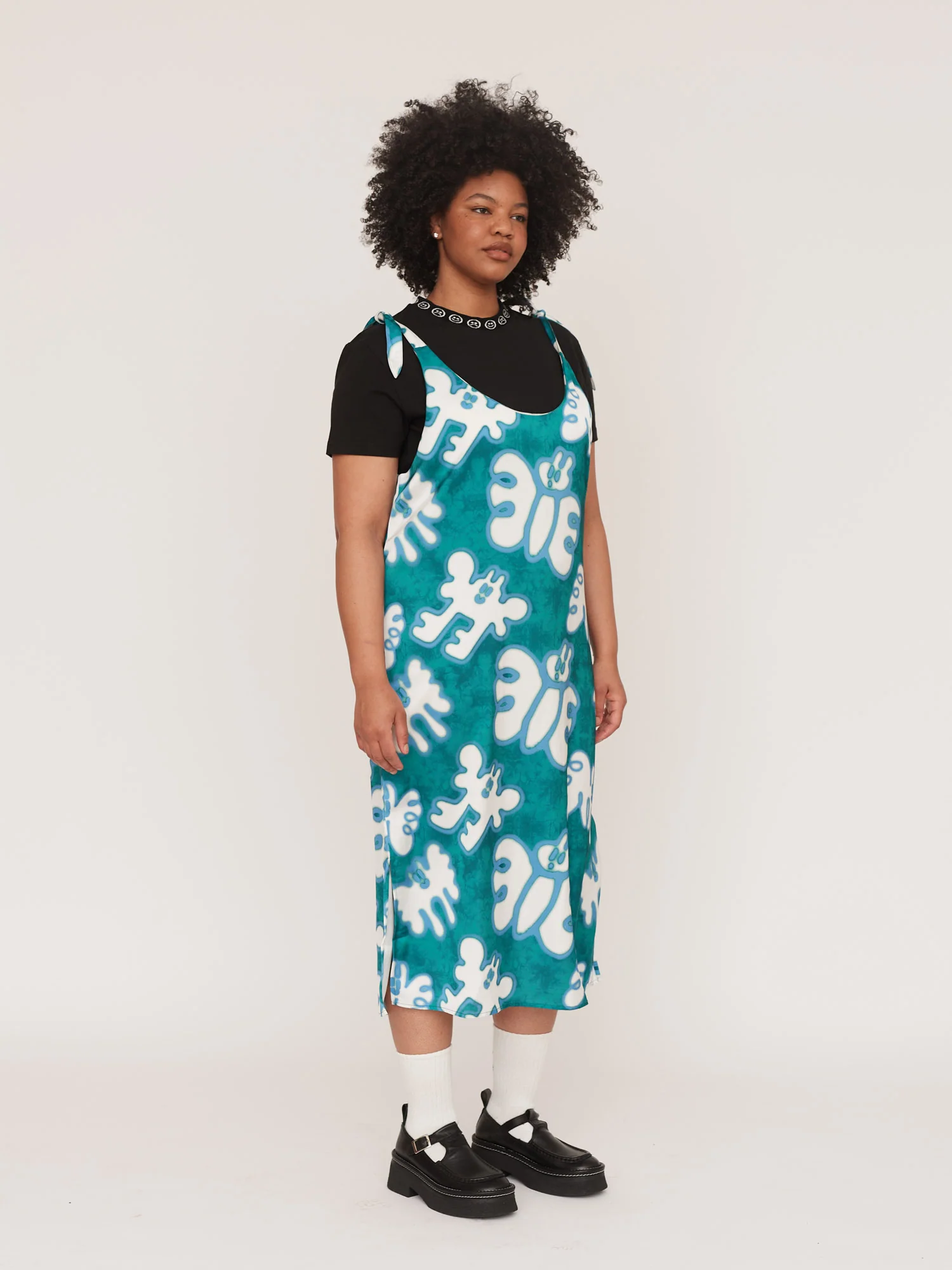 Acid Butterfly Tie Shoulder Dress