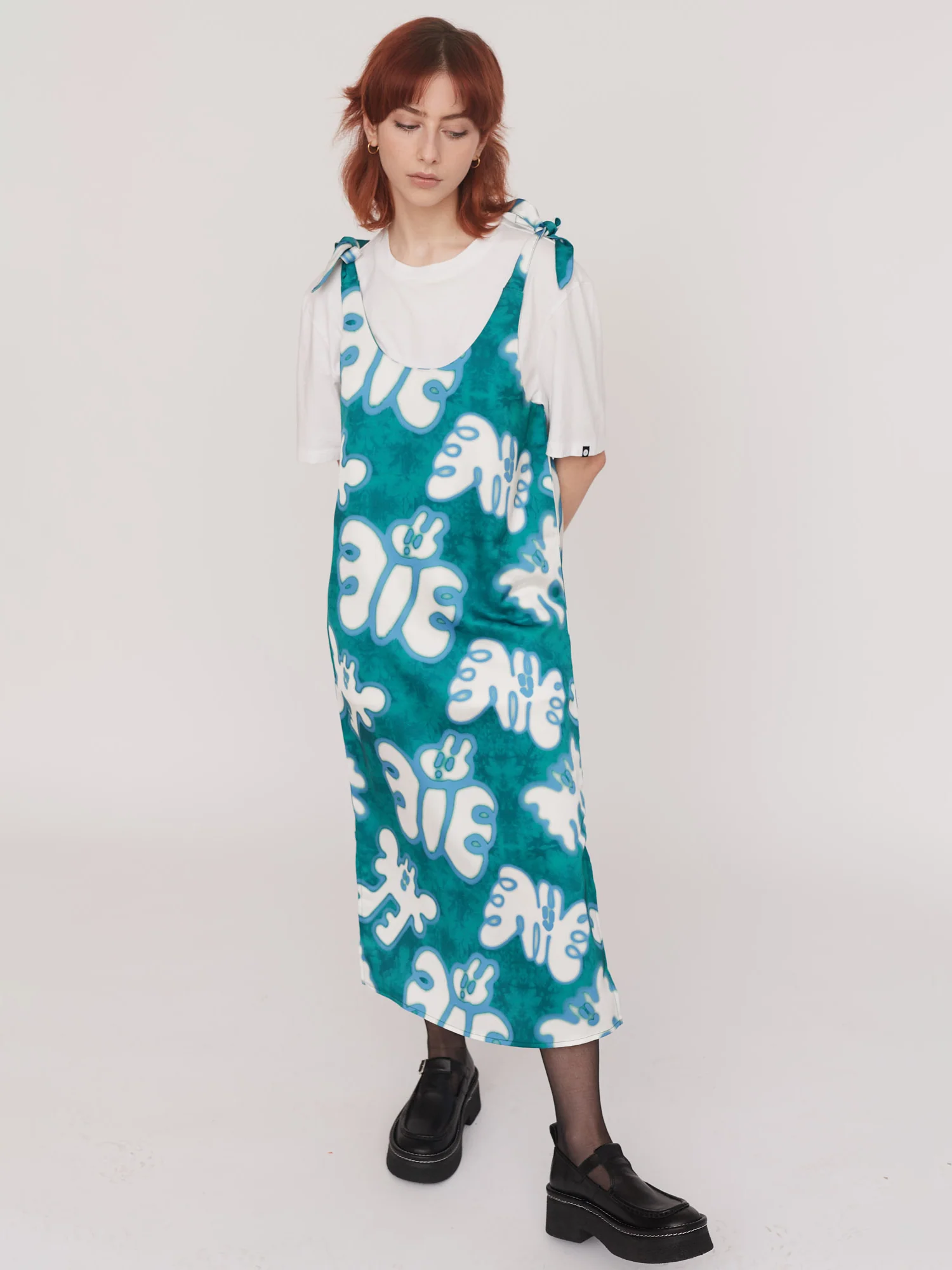 Acid Butterfly Tie Shoulder Dress - Image 3