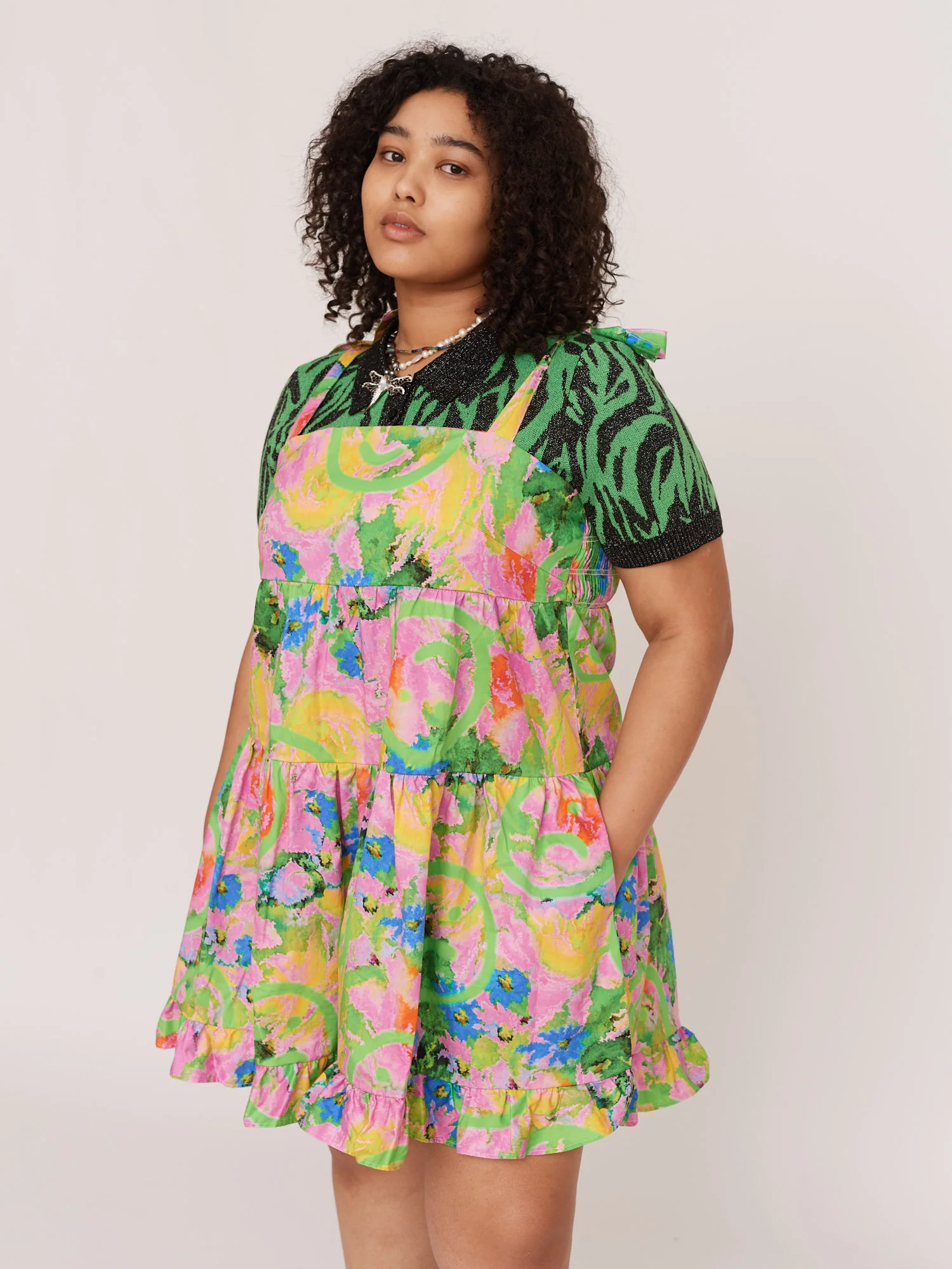 Acid Floral Smock Romper - Image 4