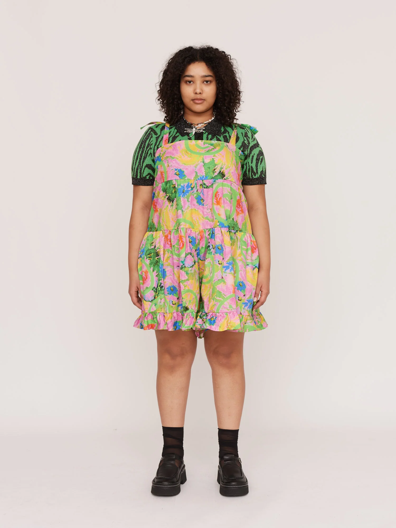 Acid Floral Smock Romper - Image 7