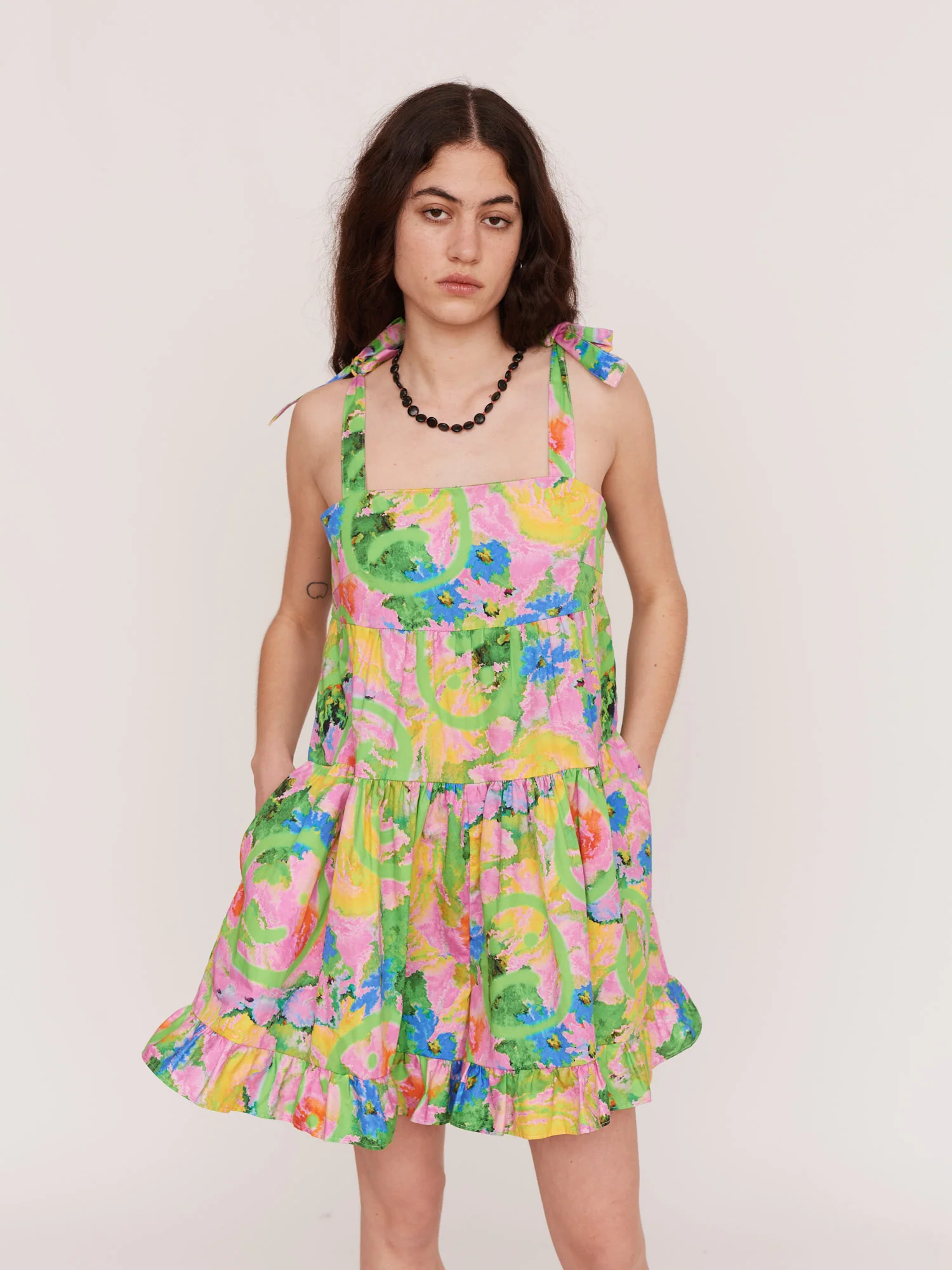 Acid Floral Smock Romper - Image 9