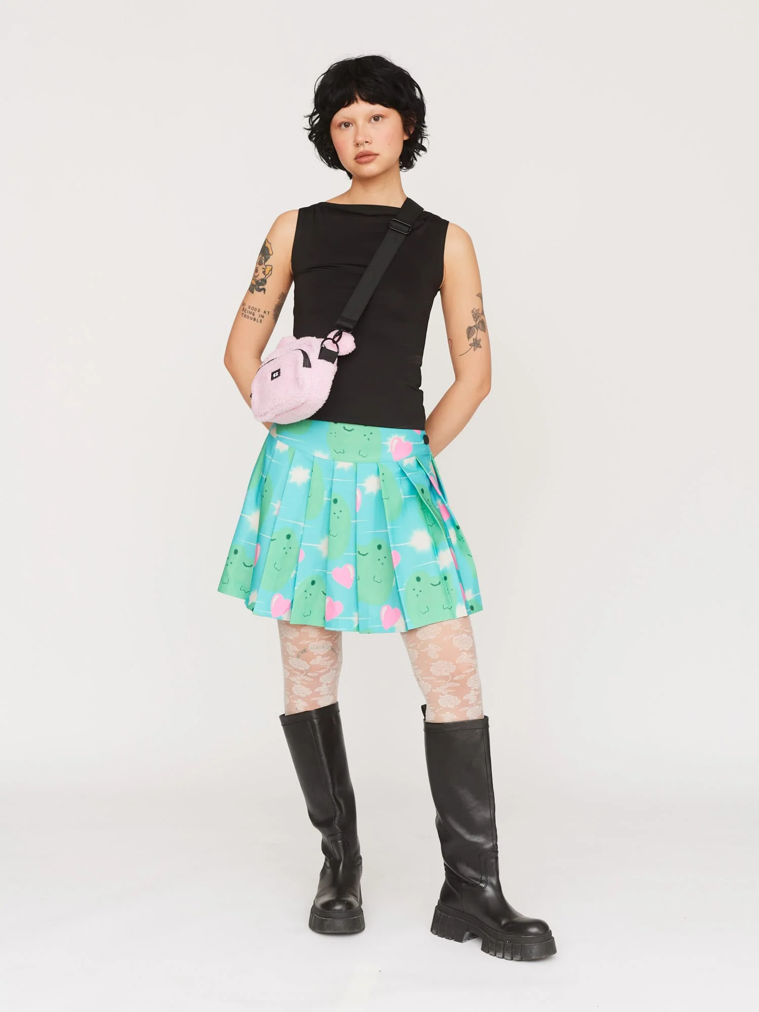 Across The Pond Pleated Mini Skirt - Image 4