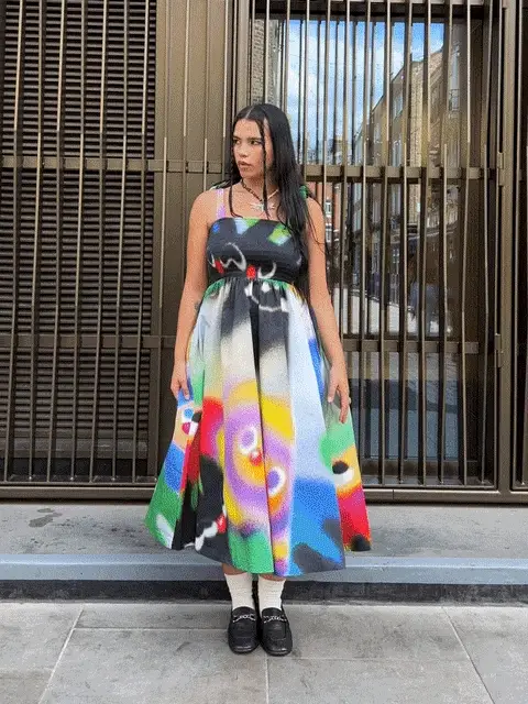 Airbrush Tie Shoulder Dress - Image 2