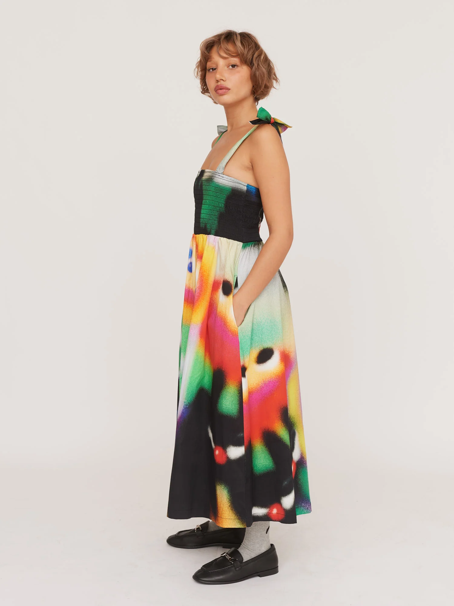 Airbrush Tie Shoulder Dress - Image 4