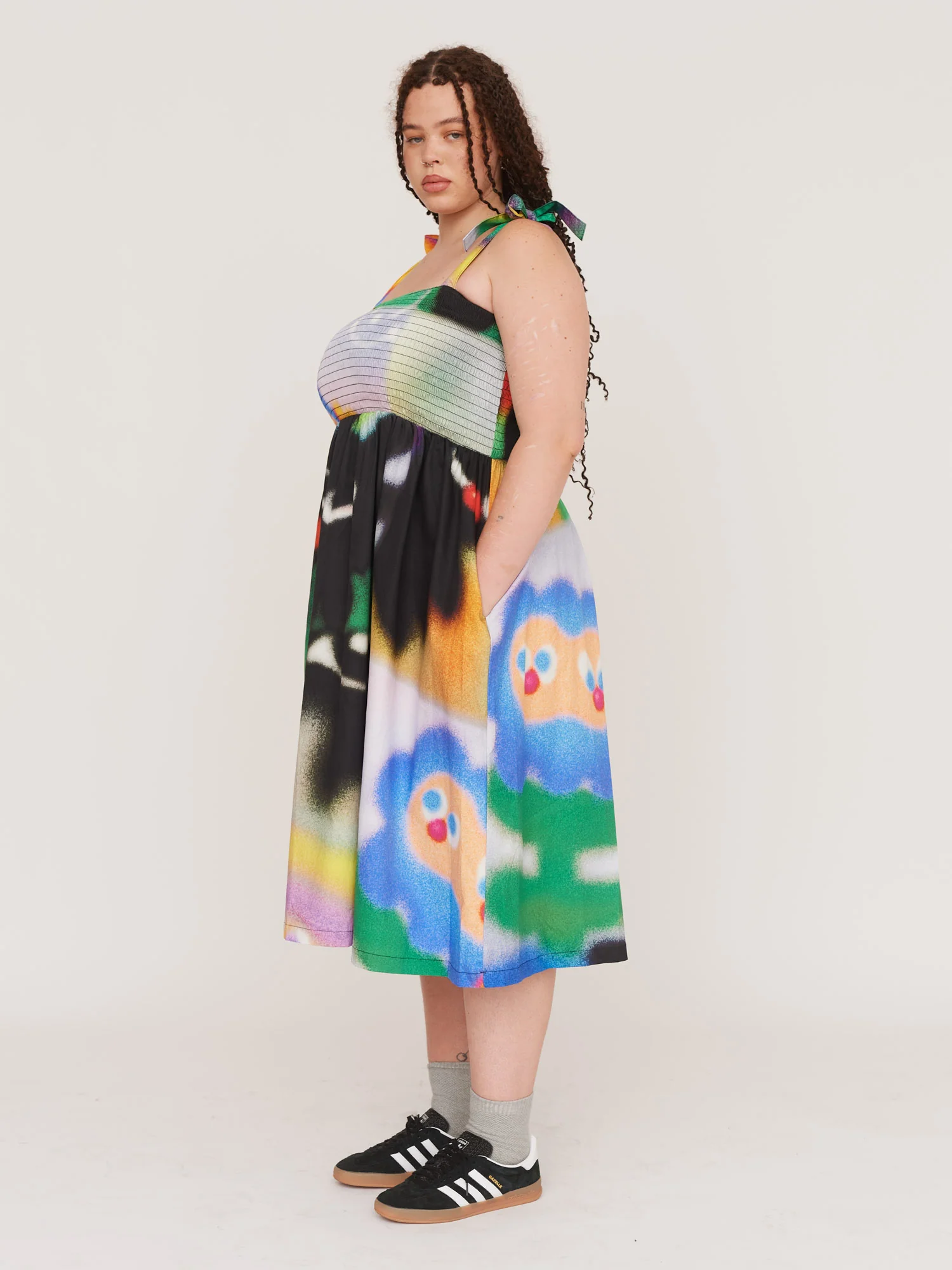Airbrush Tie Shoulder Dress - Image 7