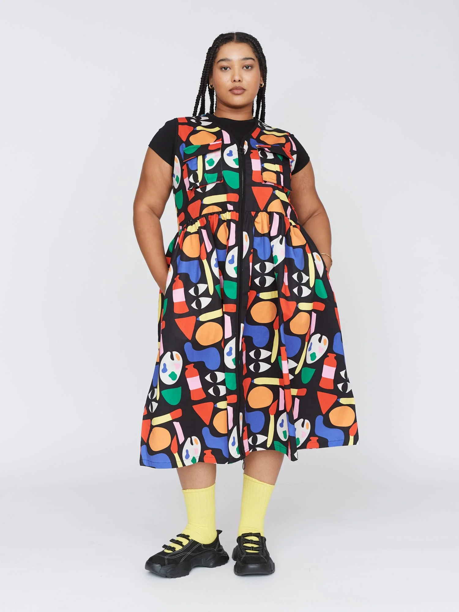 Art Block Gilet Dress - Image 5