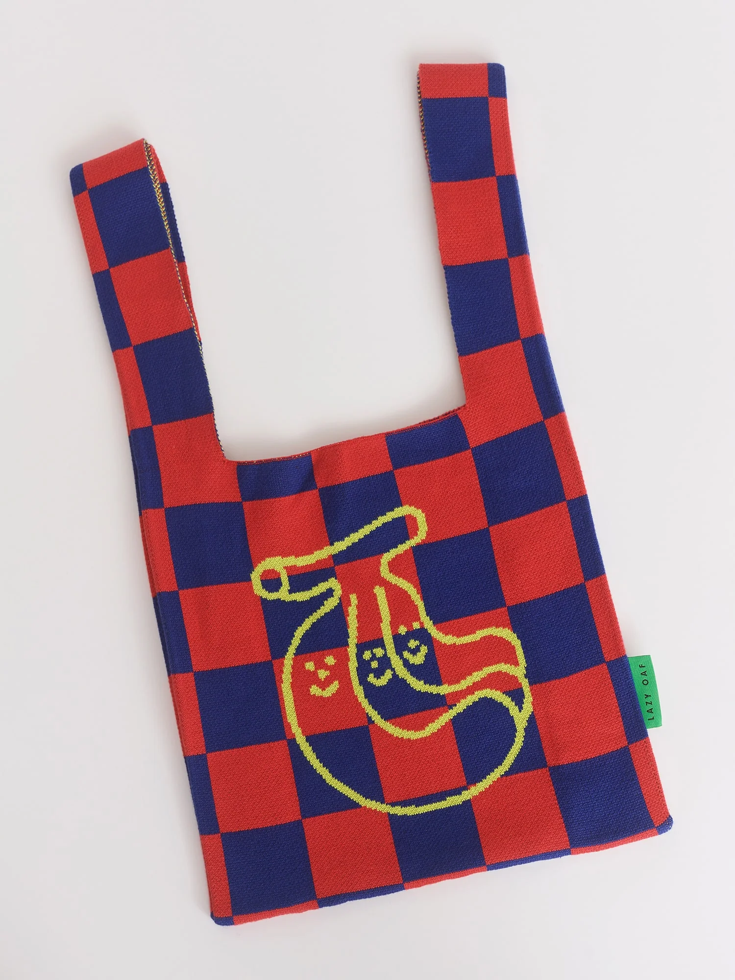 Banana Check Knitted Bag