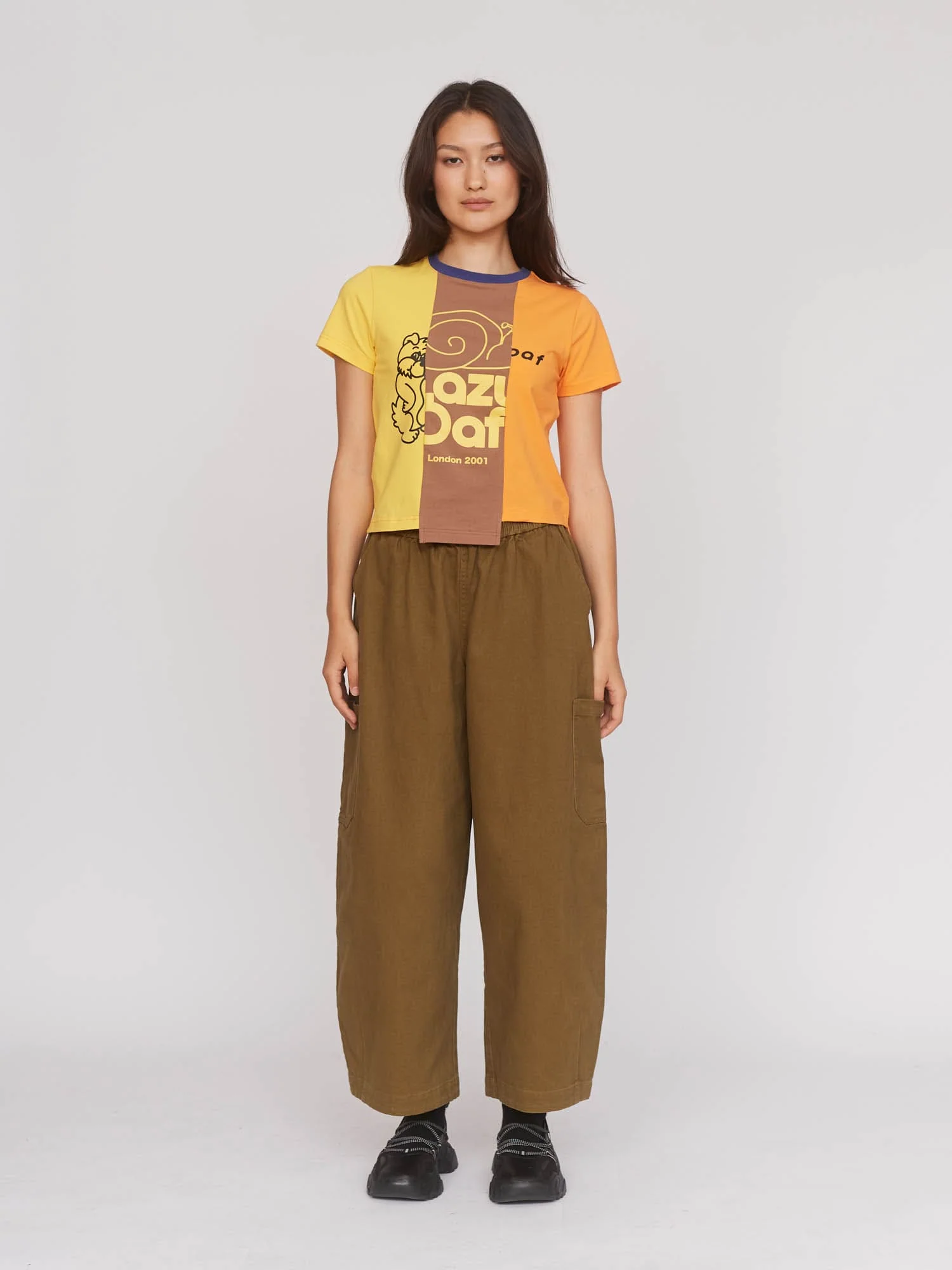 Bev Khaki Barrel Leg Pants - Image 5