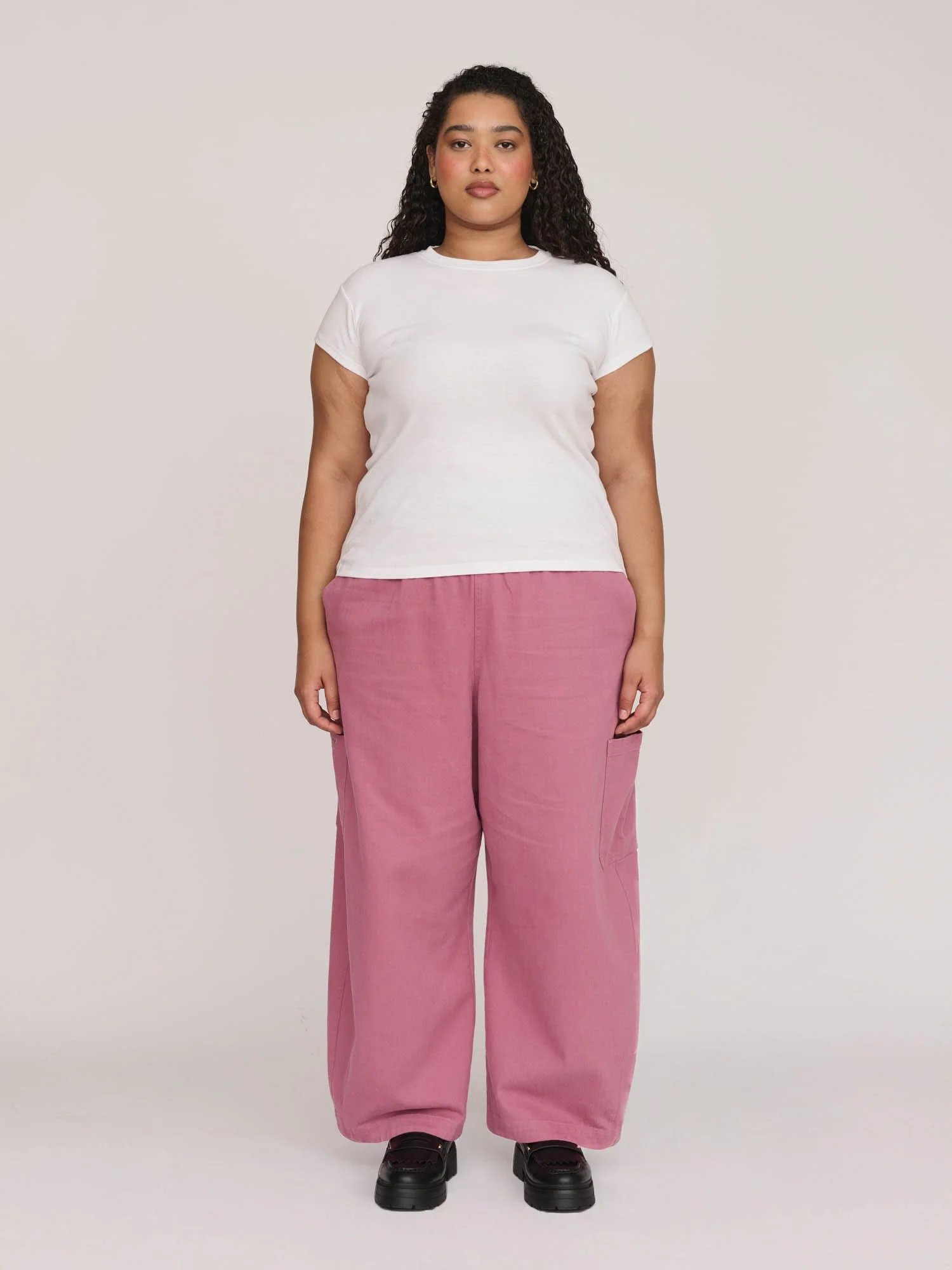 Bev Pink Barrel Leg Pants
