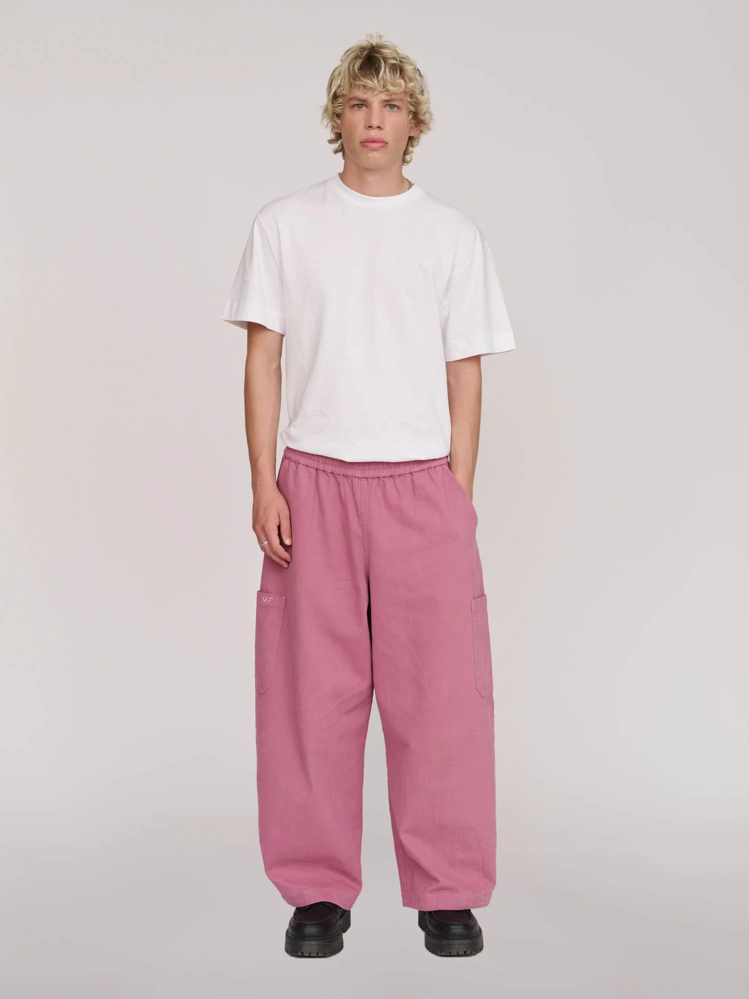Bev Pink Barrel Leg Pants - Image 4