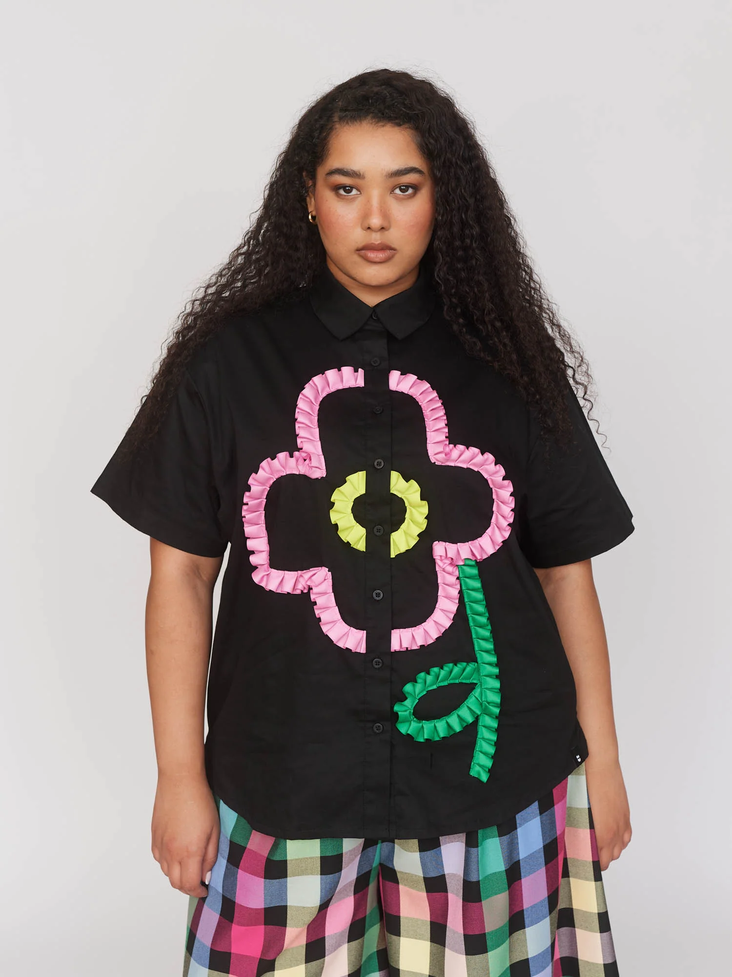 Big Big Black Flower Shirt - Image 4