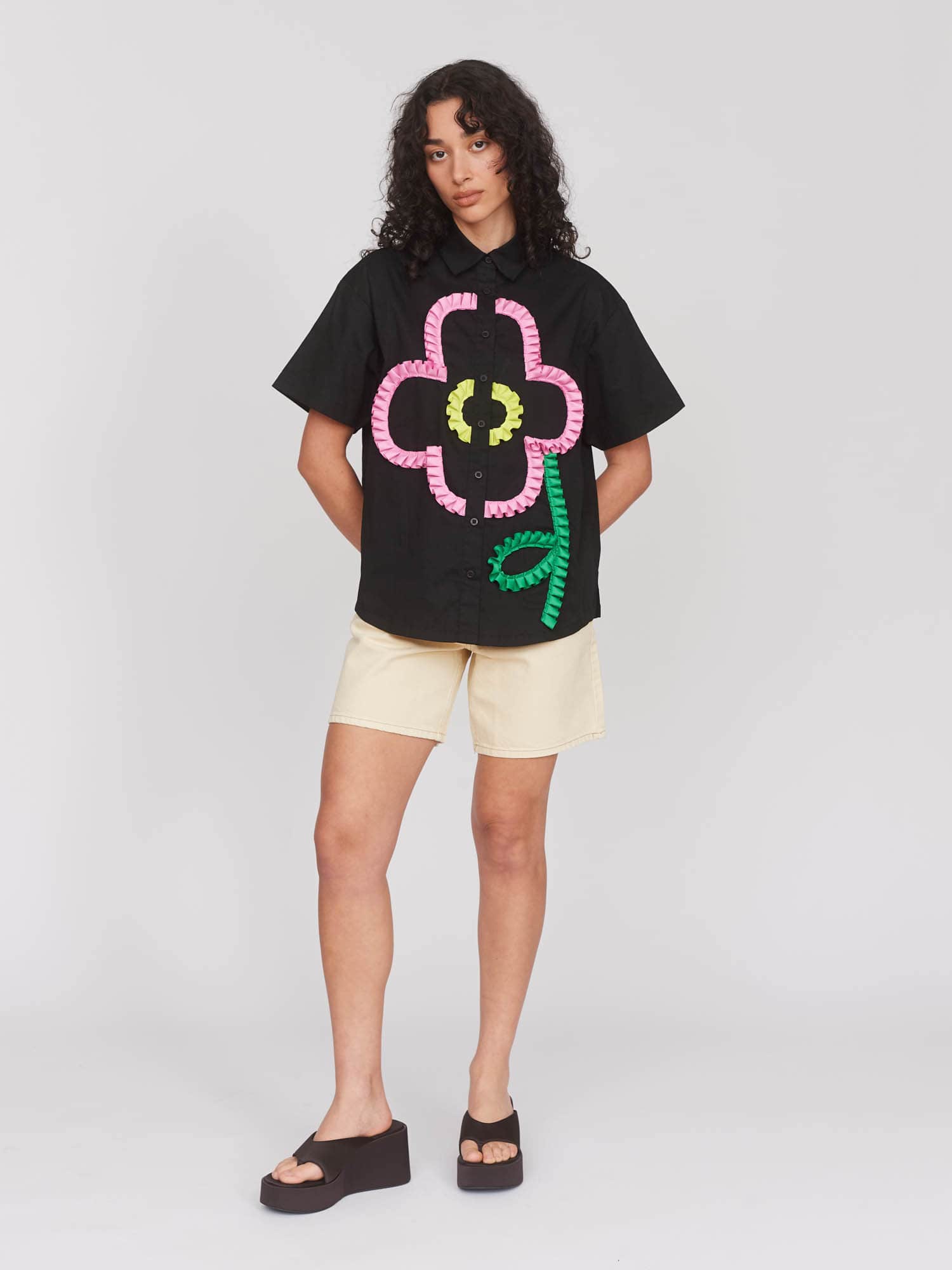 Big Big Black Flower Shirt - Image 5