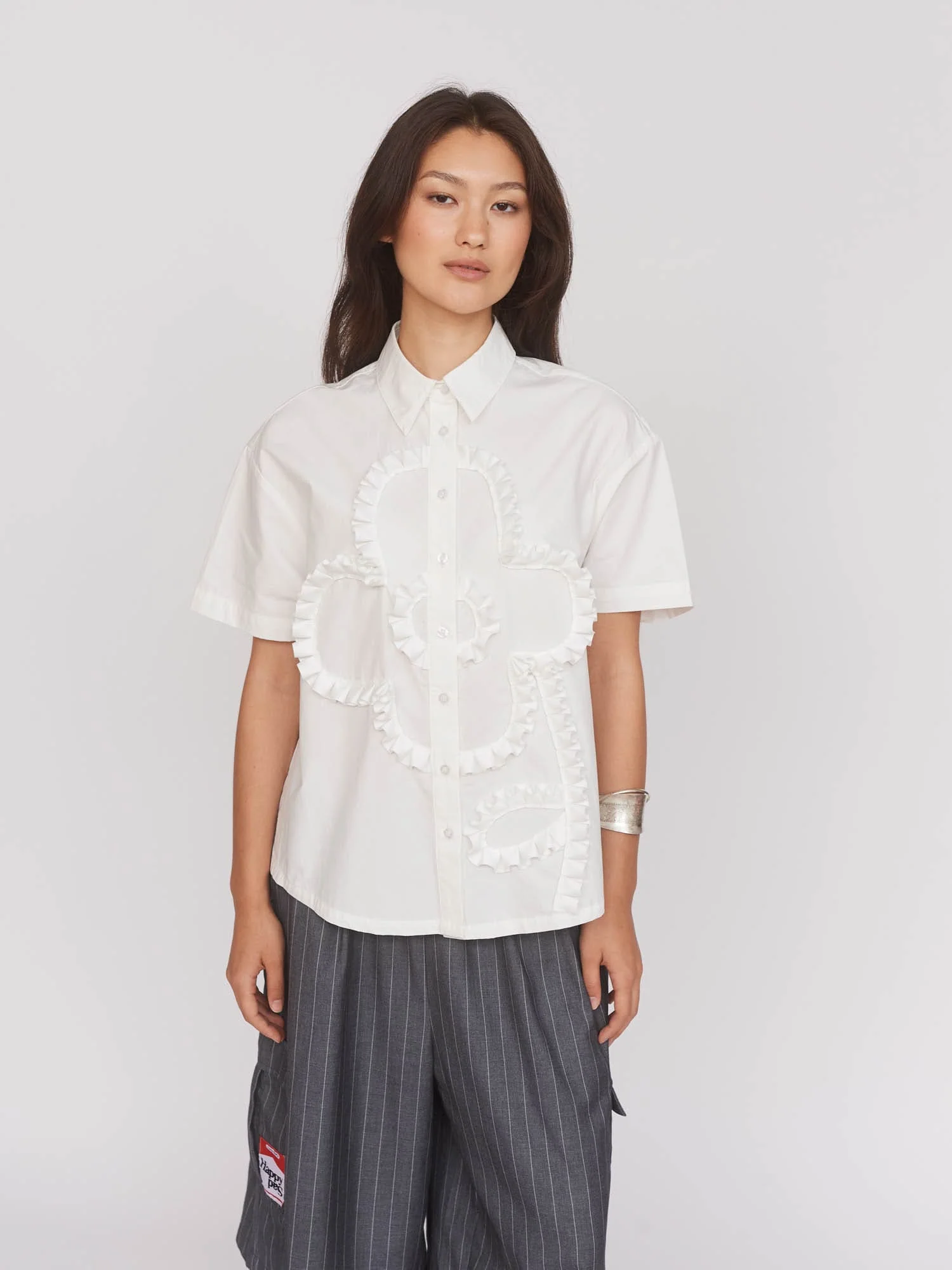 Big Big Flower White Shirt - Image 6