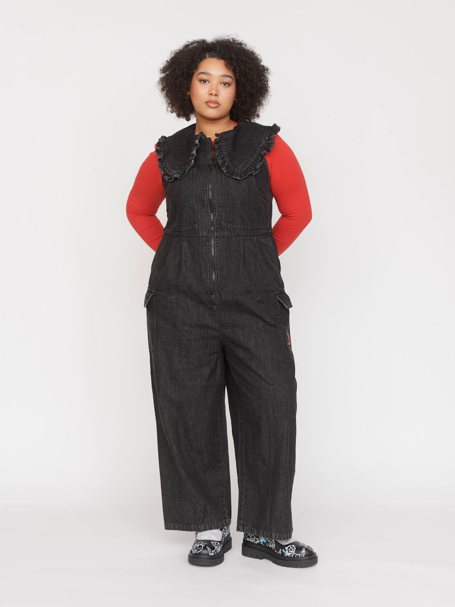 Big Collar Gilet Jumpsuit - Image 2