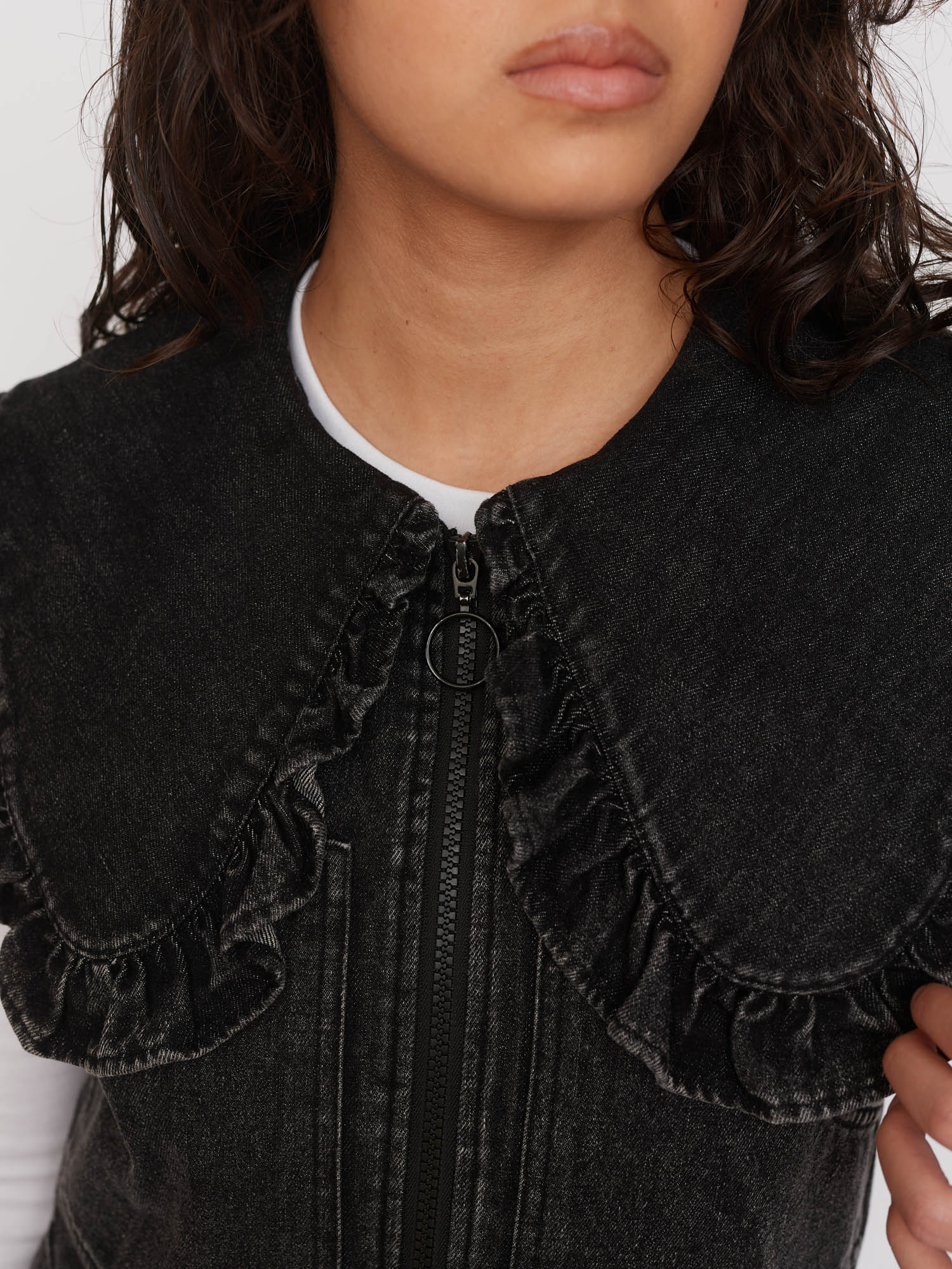 Big Collar Gilet Jumpsuit - Image 8