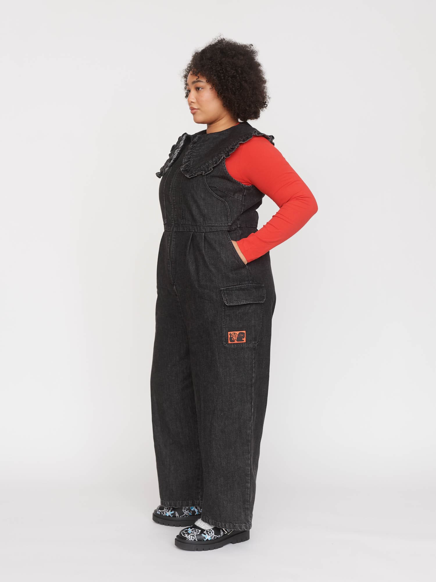 Big Collar Gilet Jumpsuit - Image 9