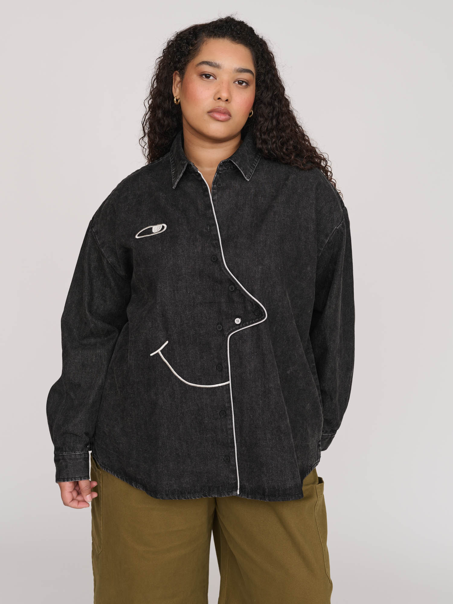 Big Face Denim Shirt - Image 6