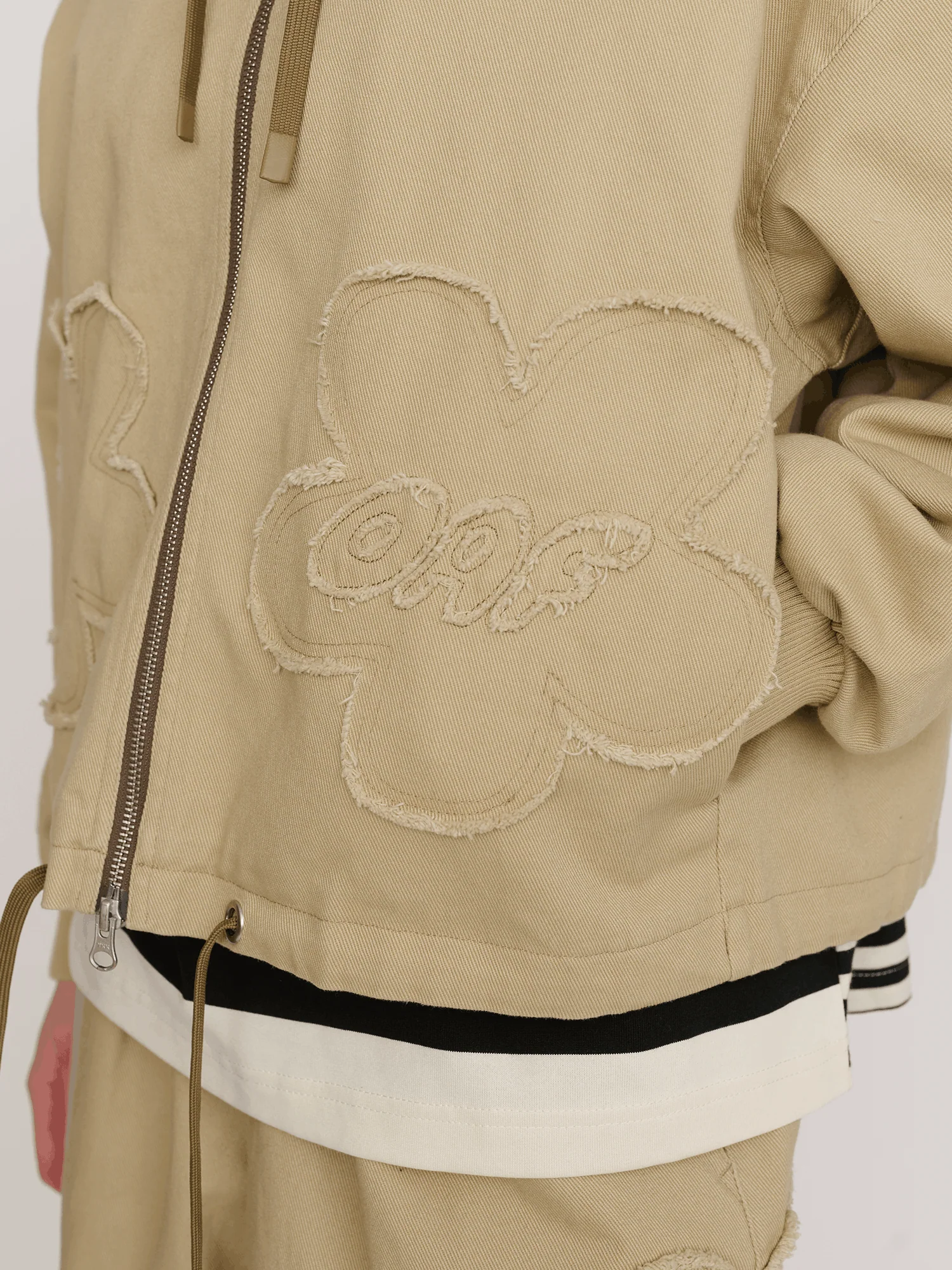 Big Flower Twill Zip Up Jacket - Image 3