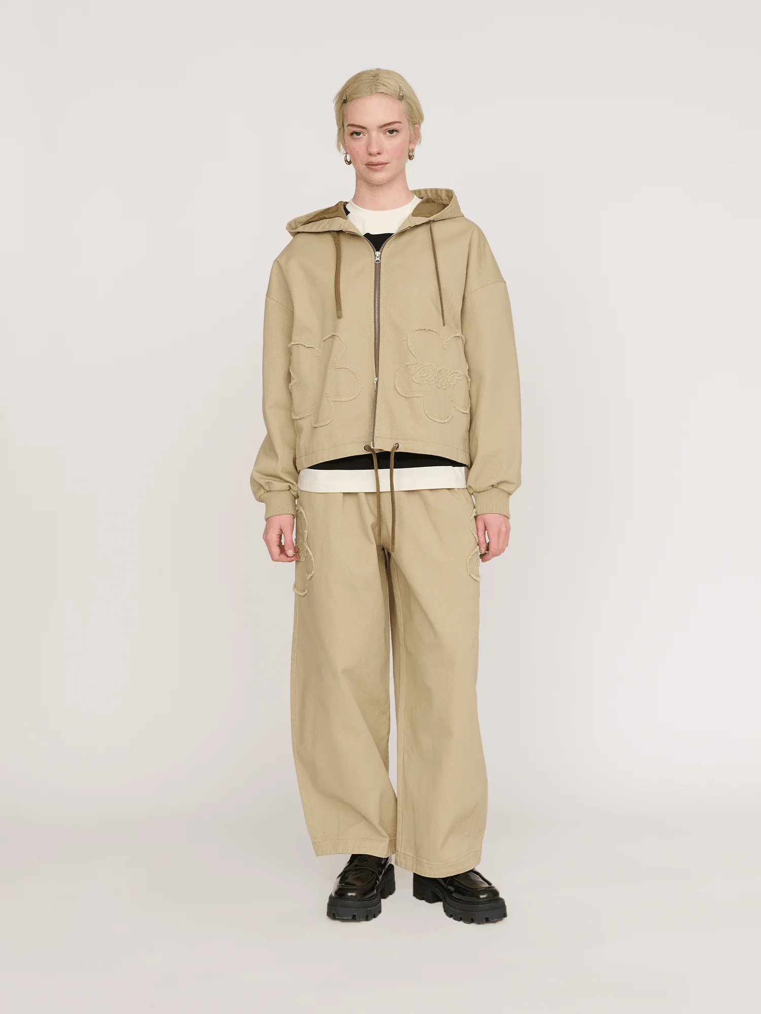Big Flower Twill Zip Up Jacket - Image 6