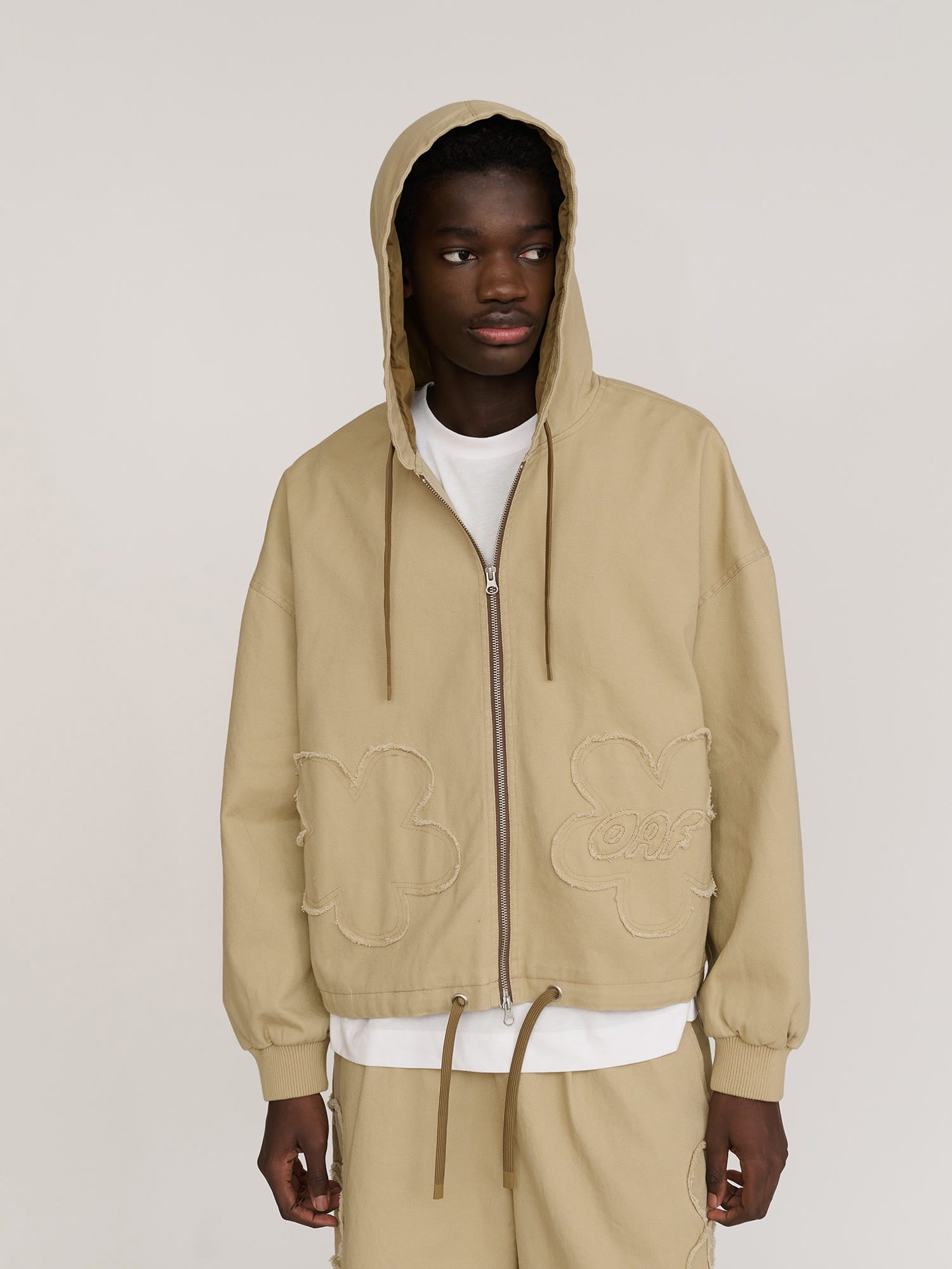 Big Flower Twill Zip Up Jacket - Image 8