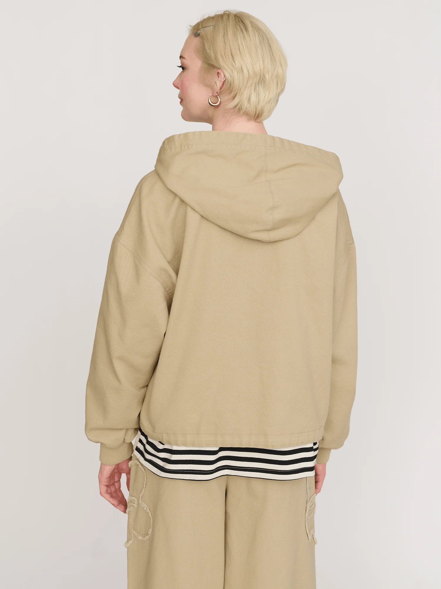 Big Flower Twill Zip Up Jacket - Image 9