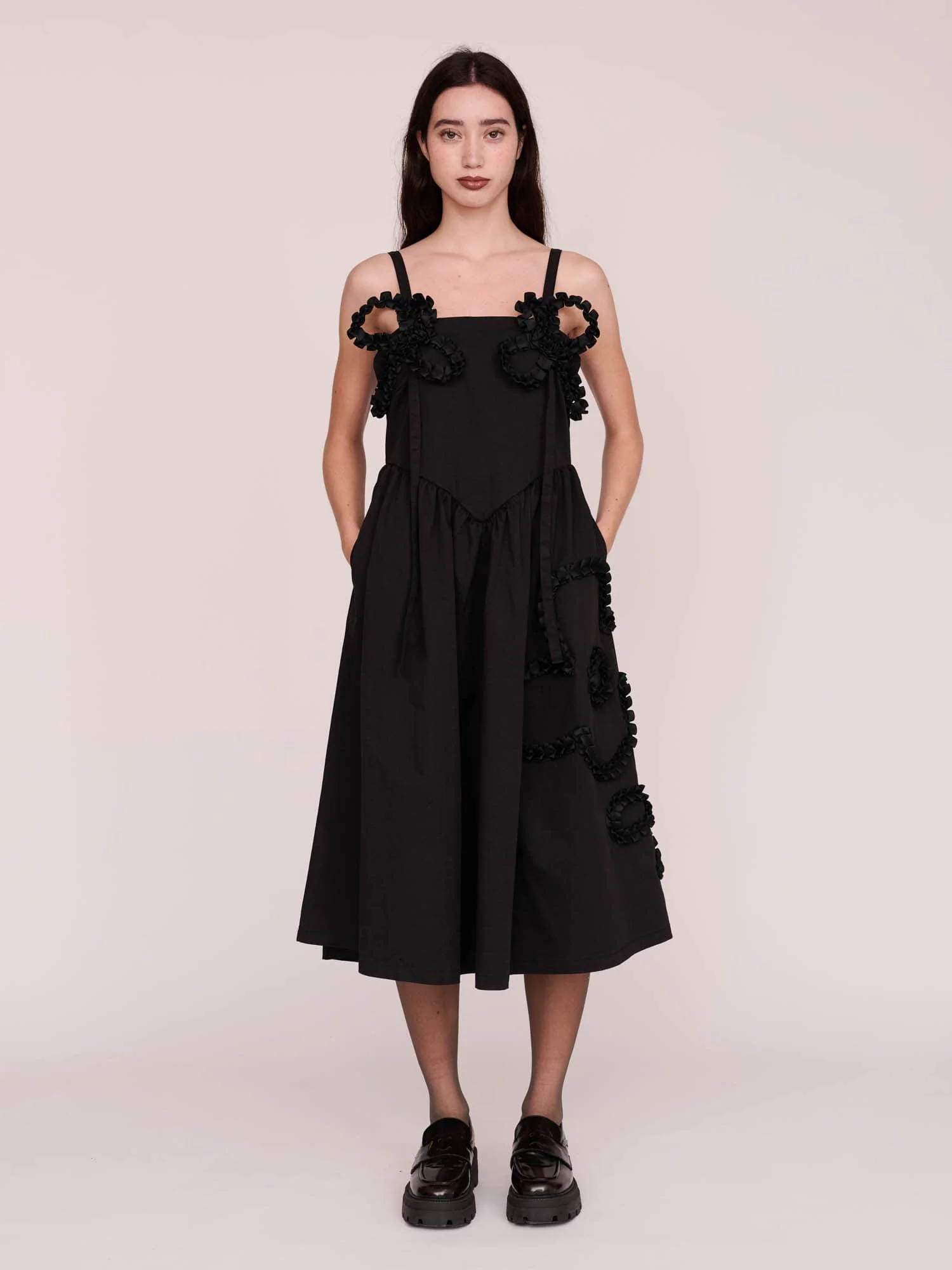 Black Big Big Flower Dress