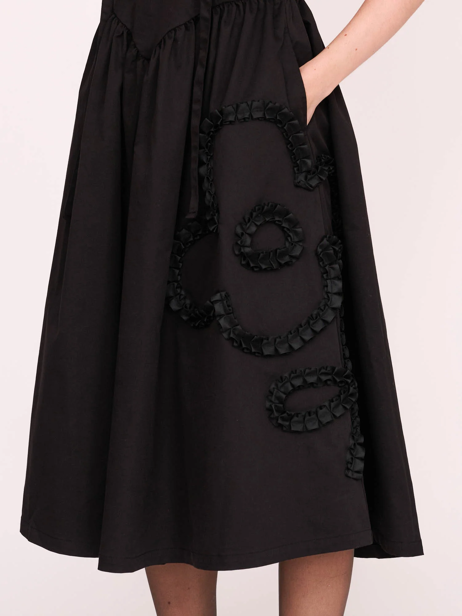 Black Big Big Flower Dress - Image 4