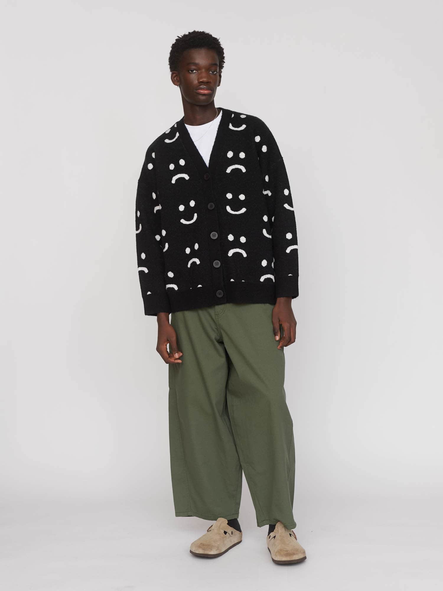 Black Happy Sad Cardigan - Image 2