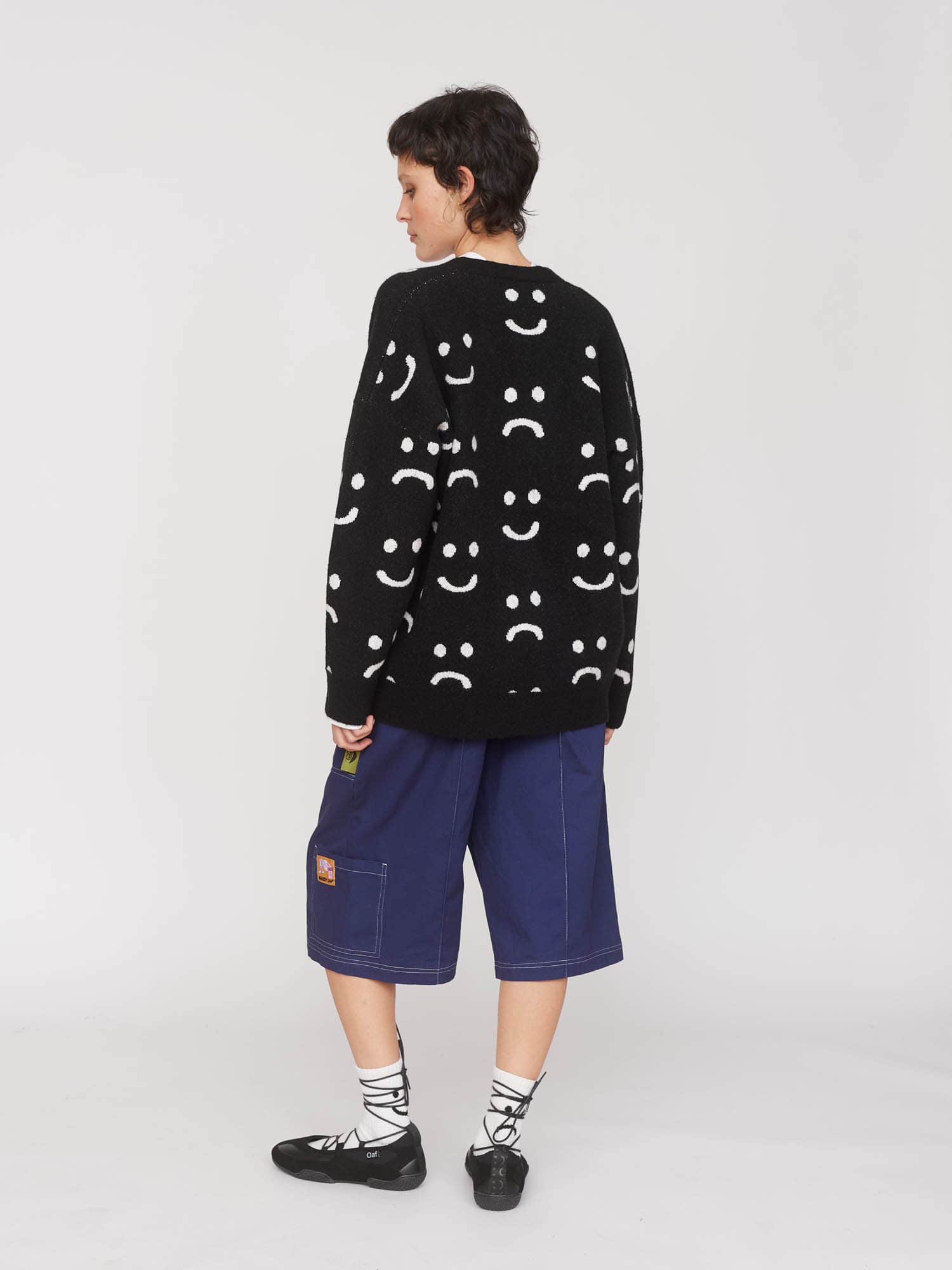 Black Happy Sad Cardigan - Image 6