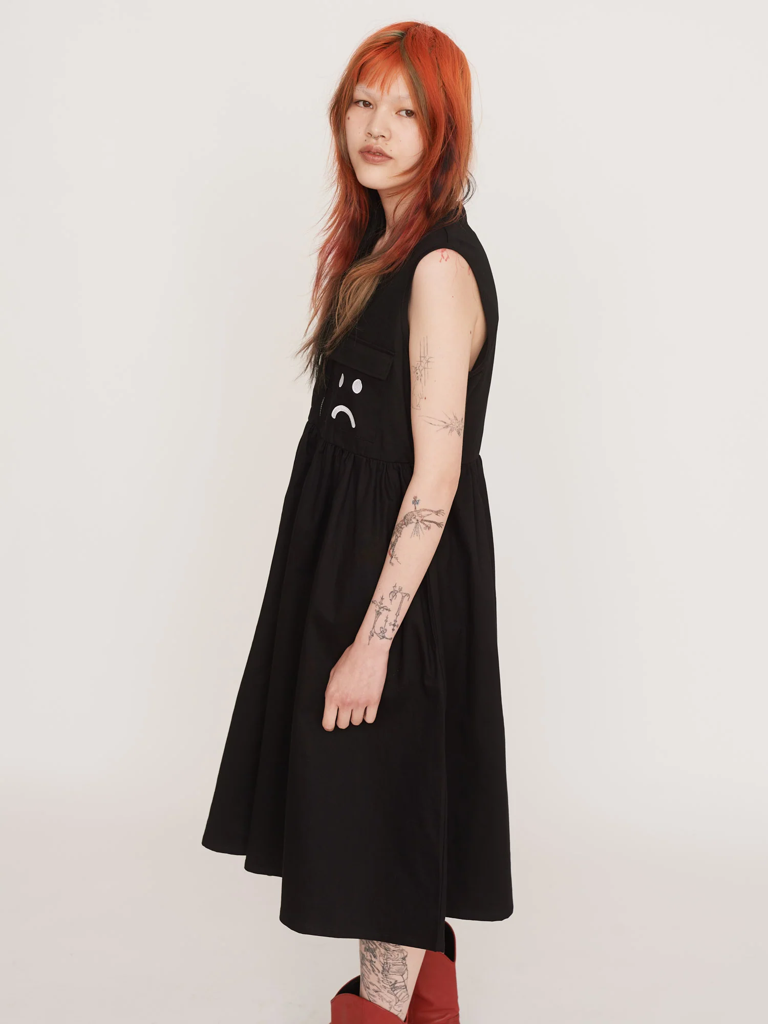 Black Happy Sad Gilet Dress - Image 5