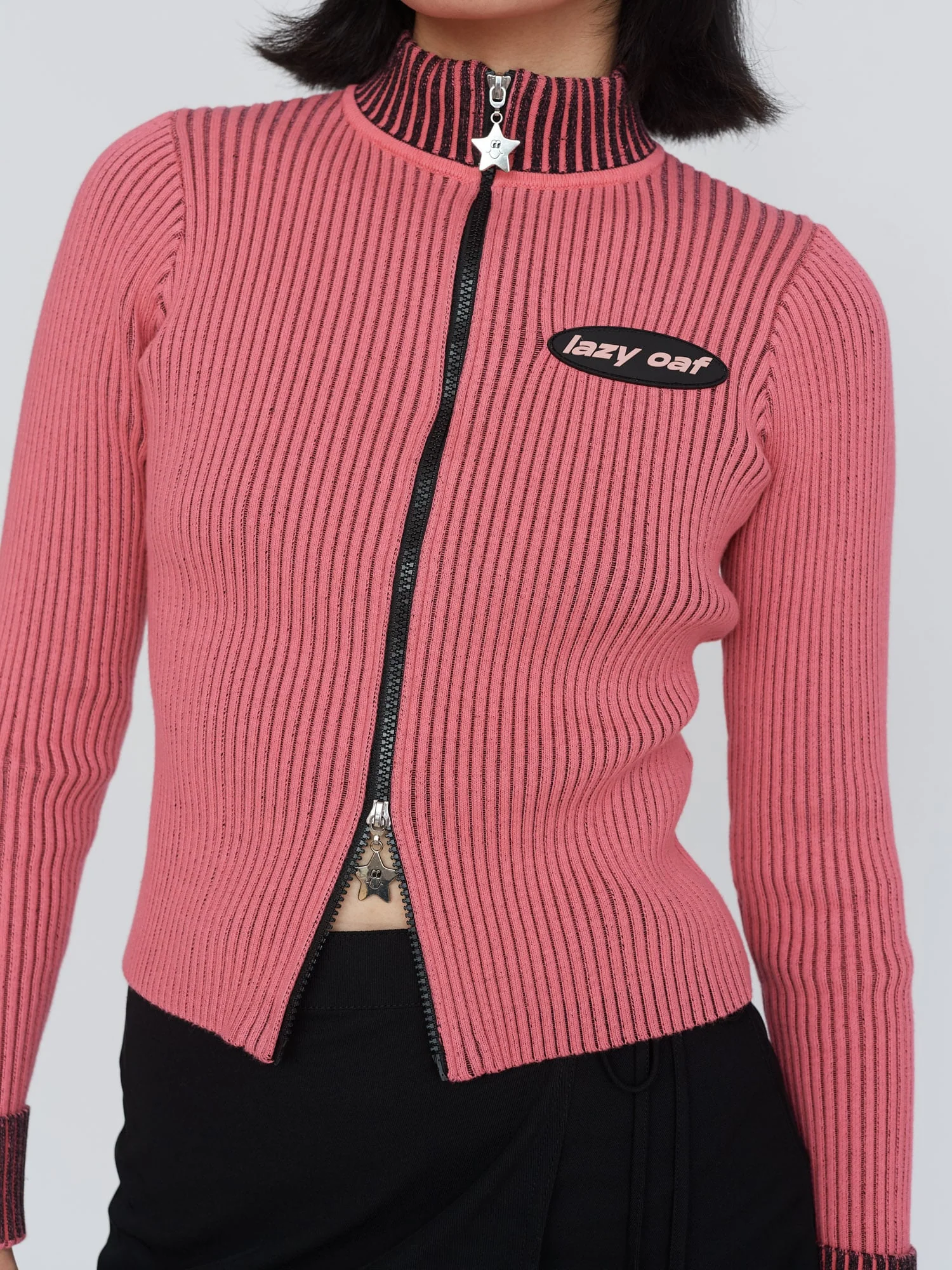 Bright Pink Double Zip Knit - Image 2