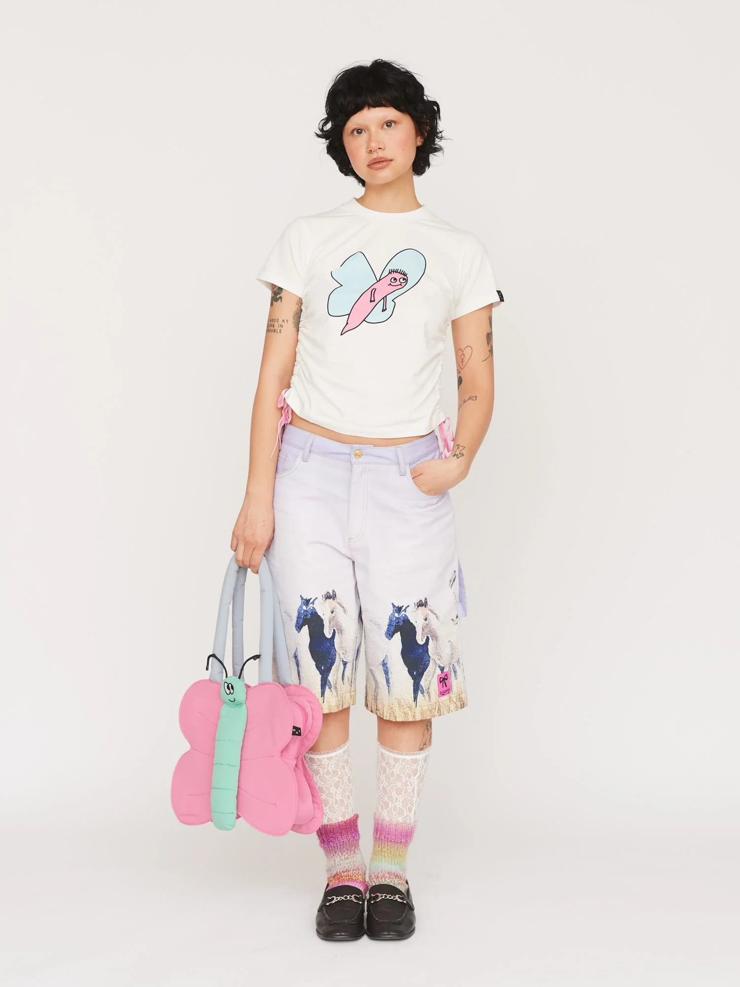 Butterfly Effect Rouched Fitted Tee - Image 3