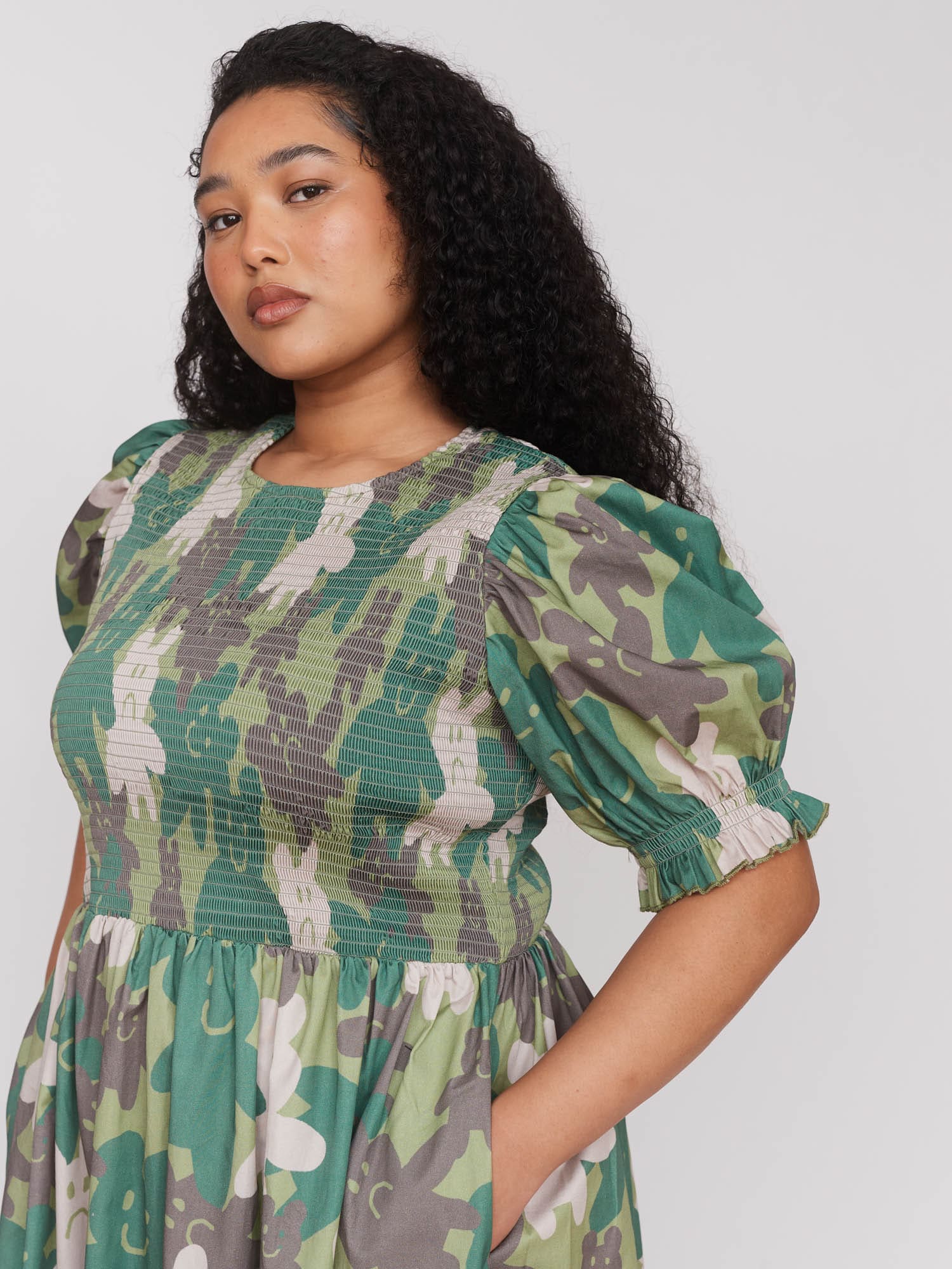 Camo Bears Shirred Dress - Image 5