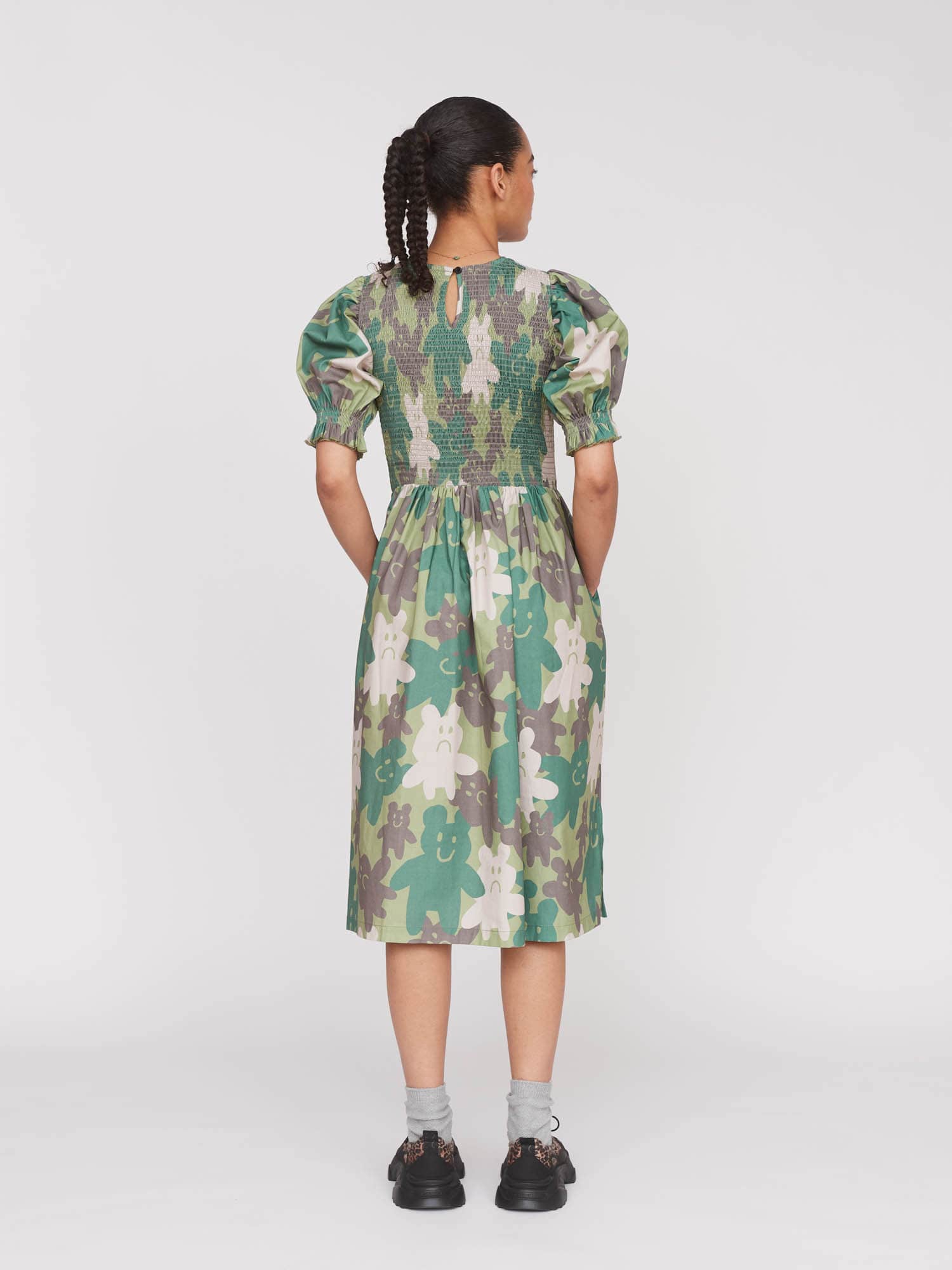 Camo Bears Shirred Dress - Image 6