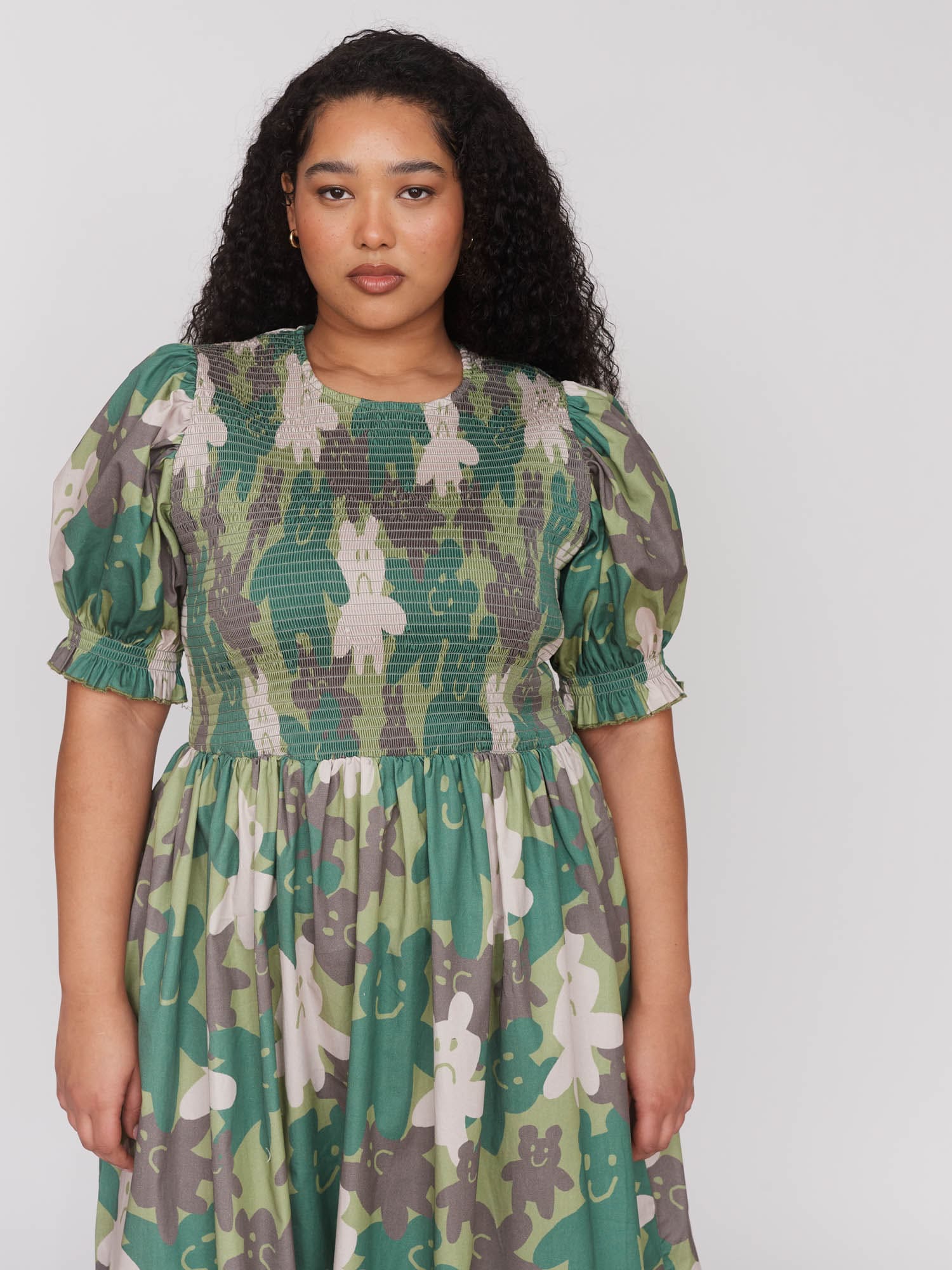Camo Bears Shirred Dress - Image 8