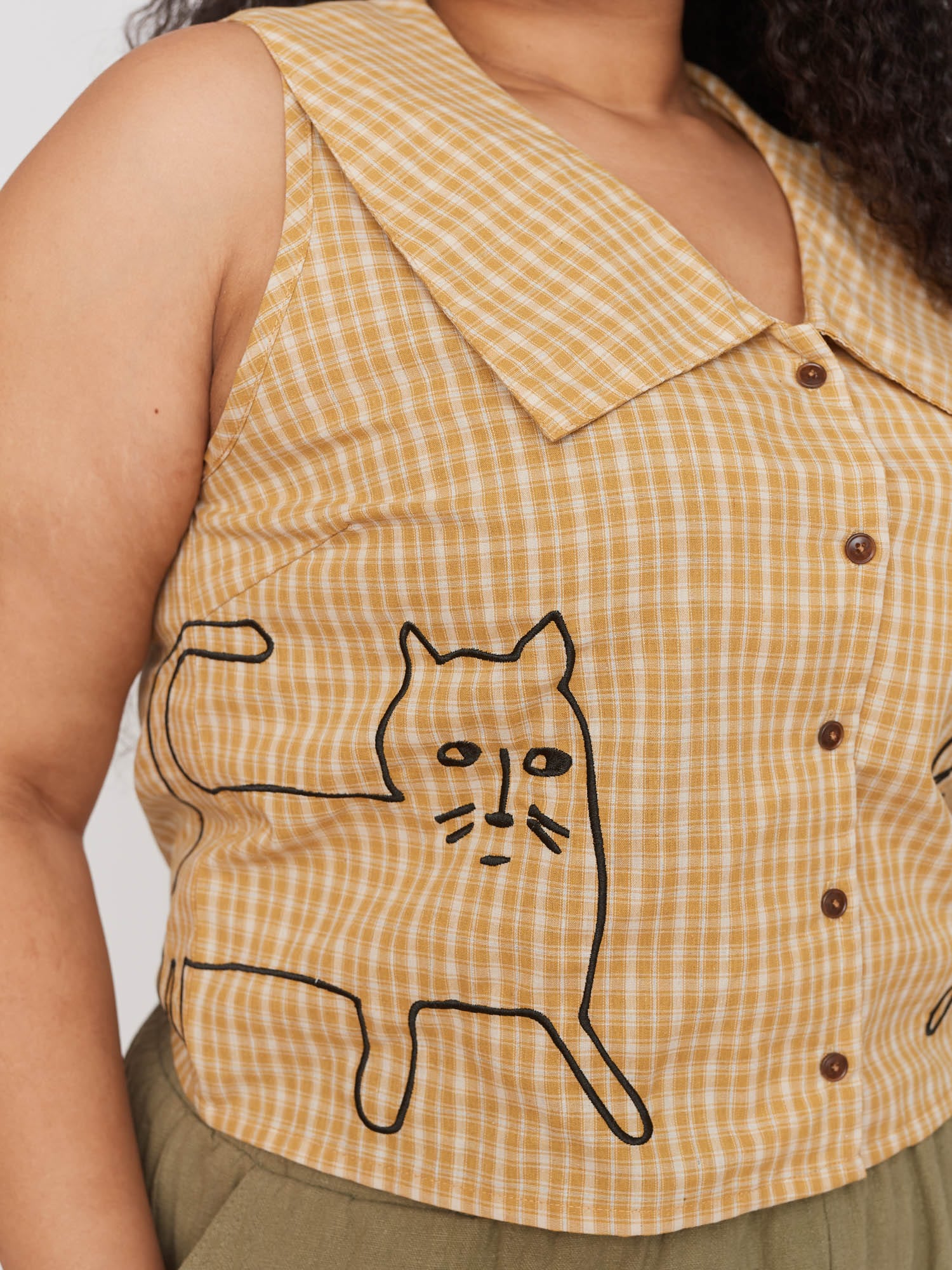 Cat Pals Sleeveless Collared Shirt - Image 7