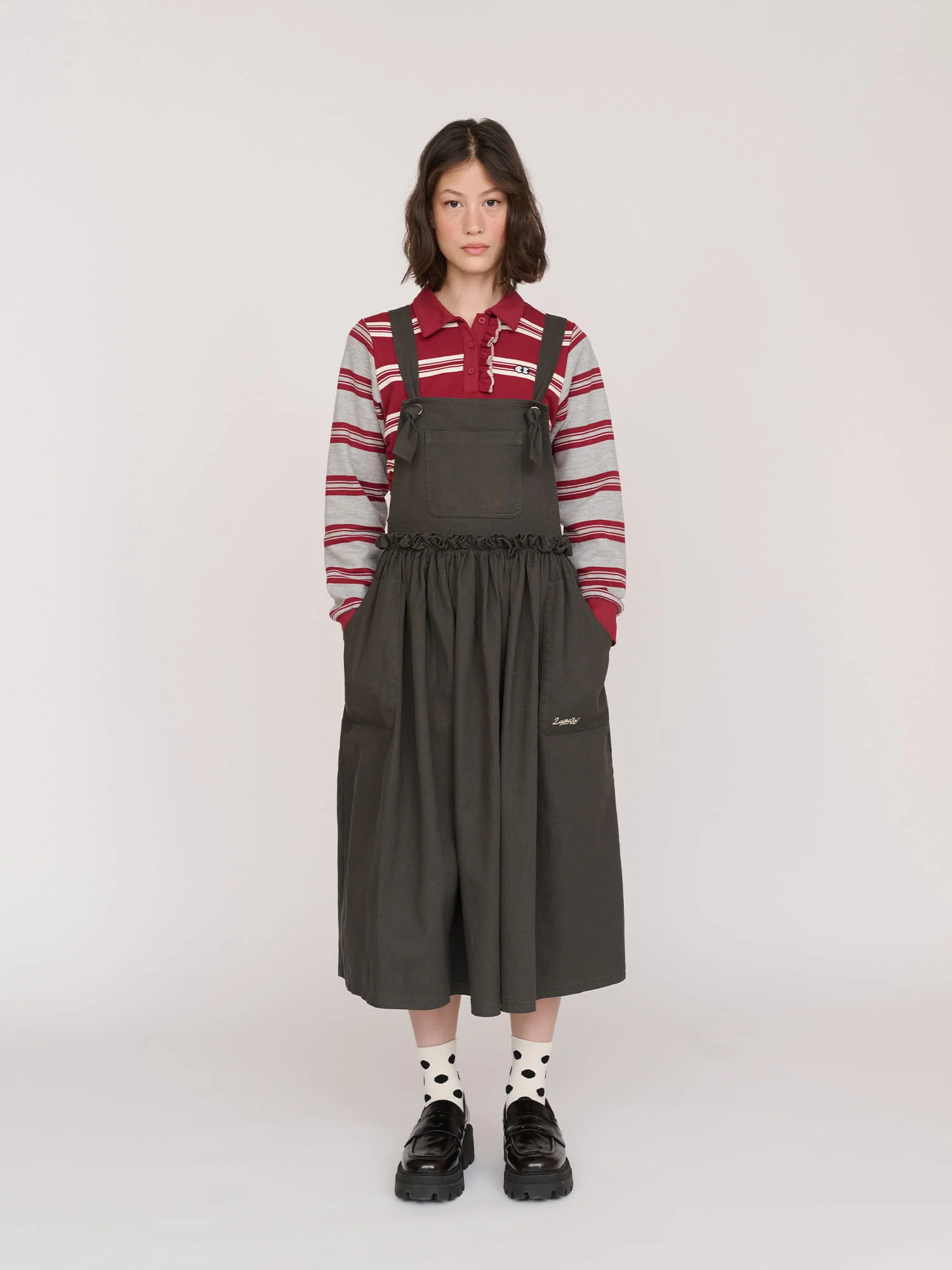 Charcoal Pinafore Dress