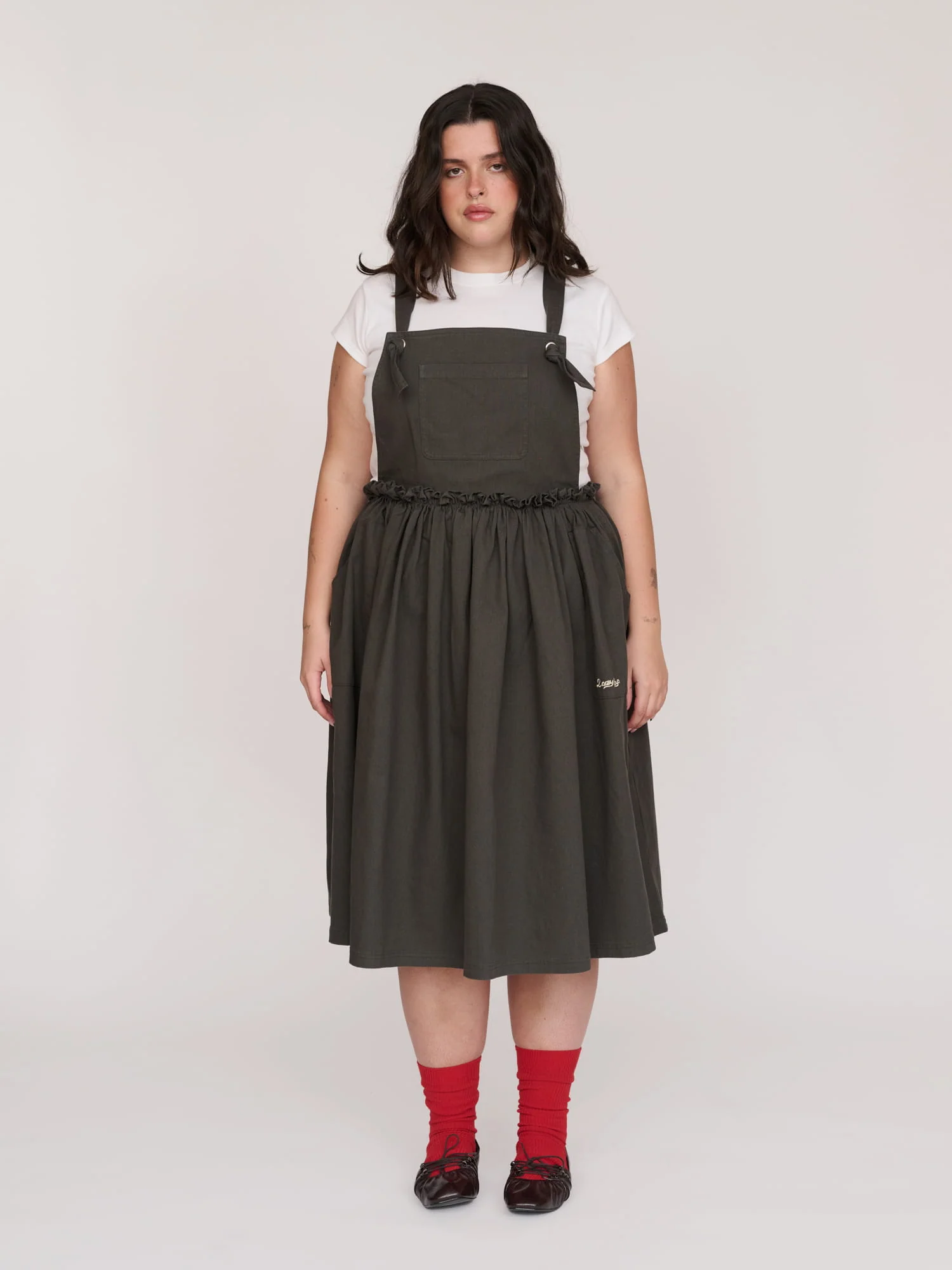 Charcoal Pinafore Dress - Image 2