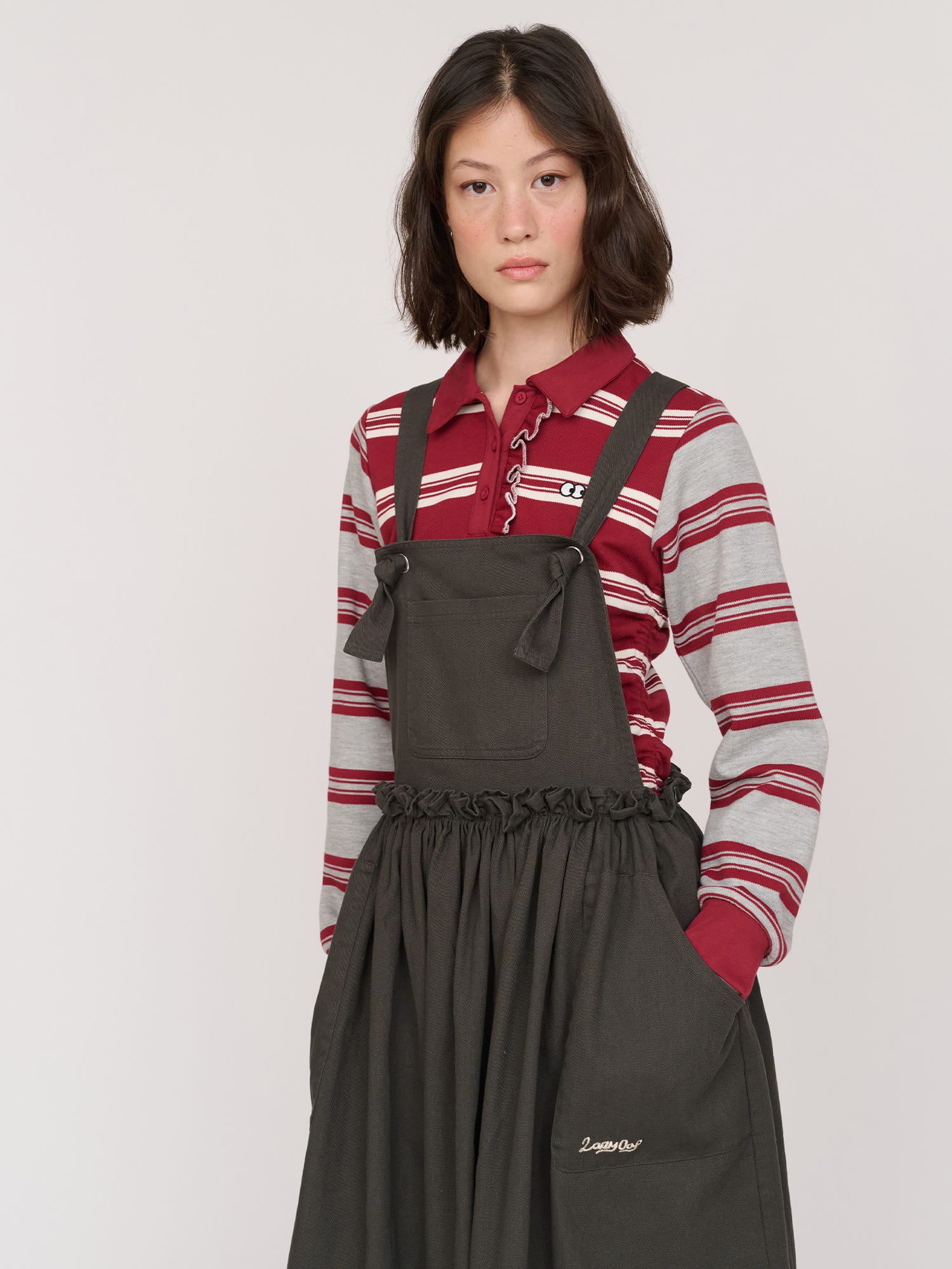 Charcoal Pinafore Dress - Image 3