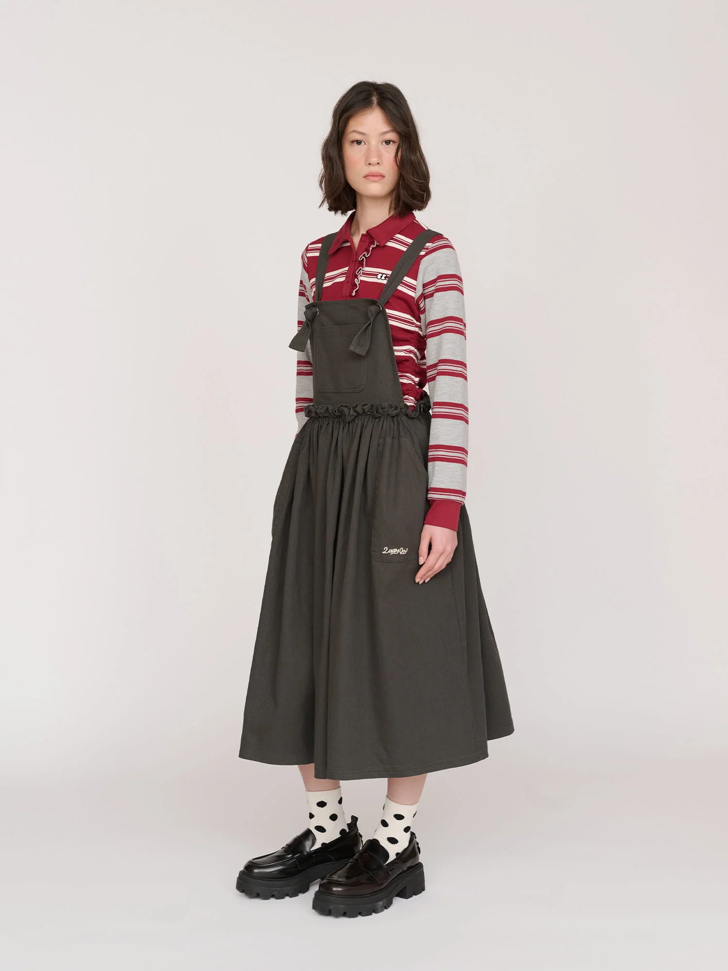 Charcoal Pinafore Dress - Image 5
