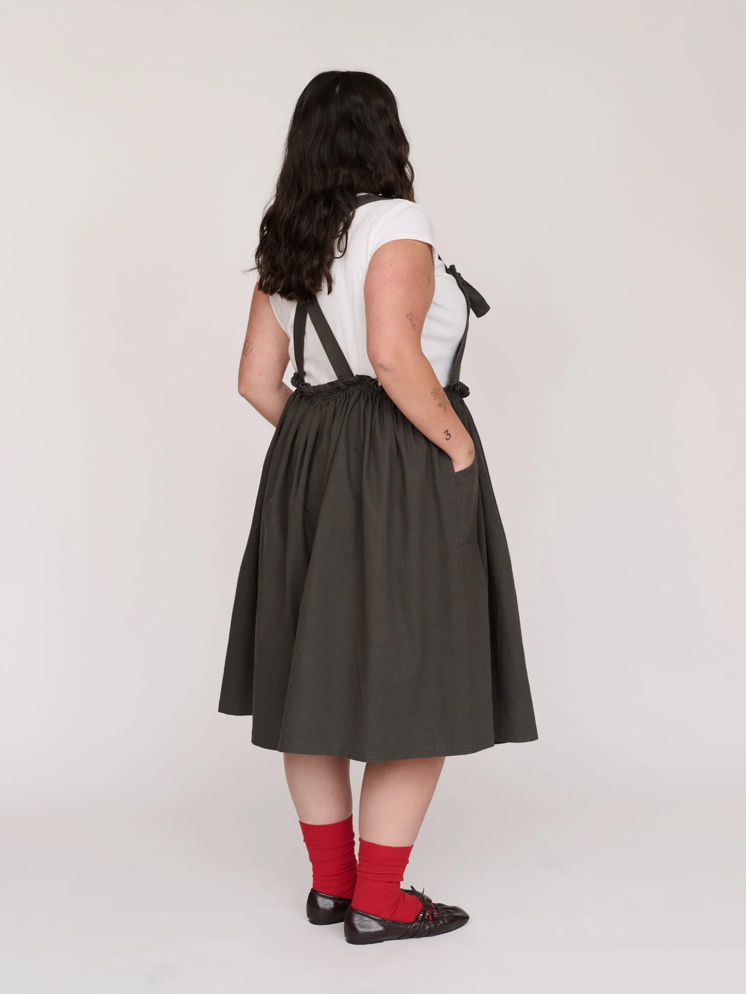Charcoal Pinafore Dress - Image 6