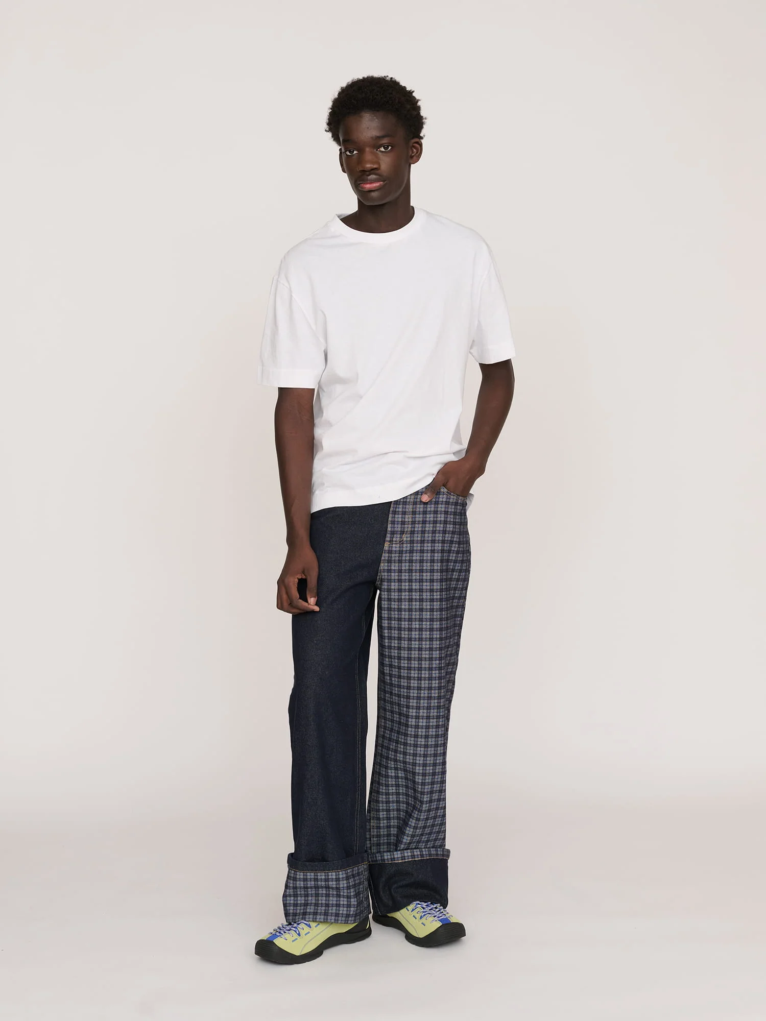 Check Turn Up Jeans - Image 3