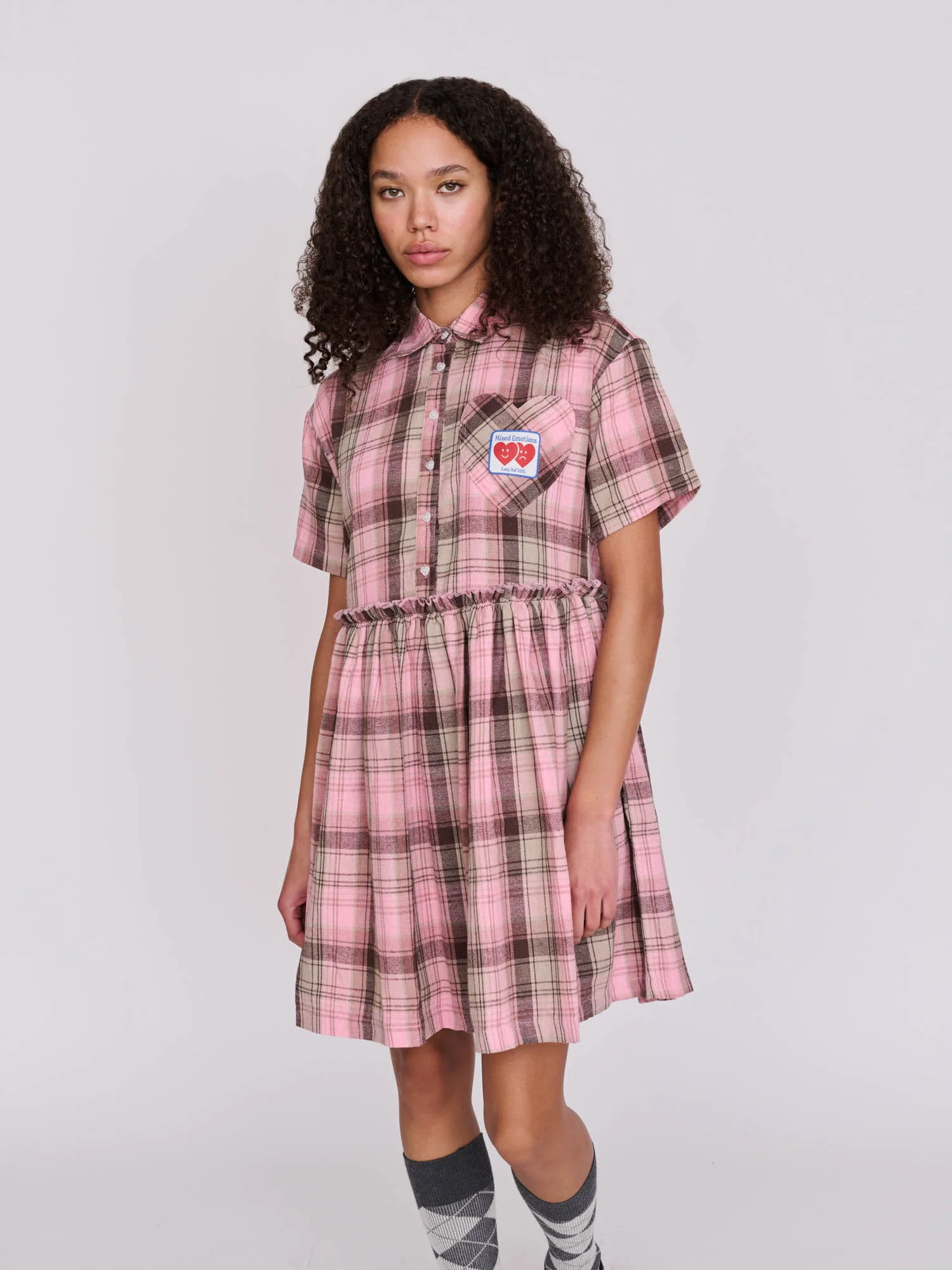 Checked Heart Pocket Dress - Image 4