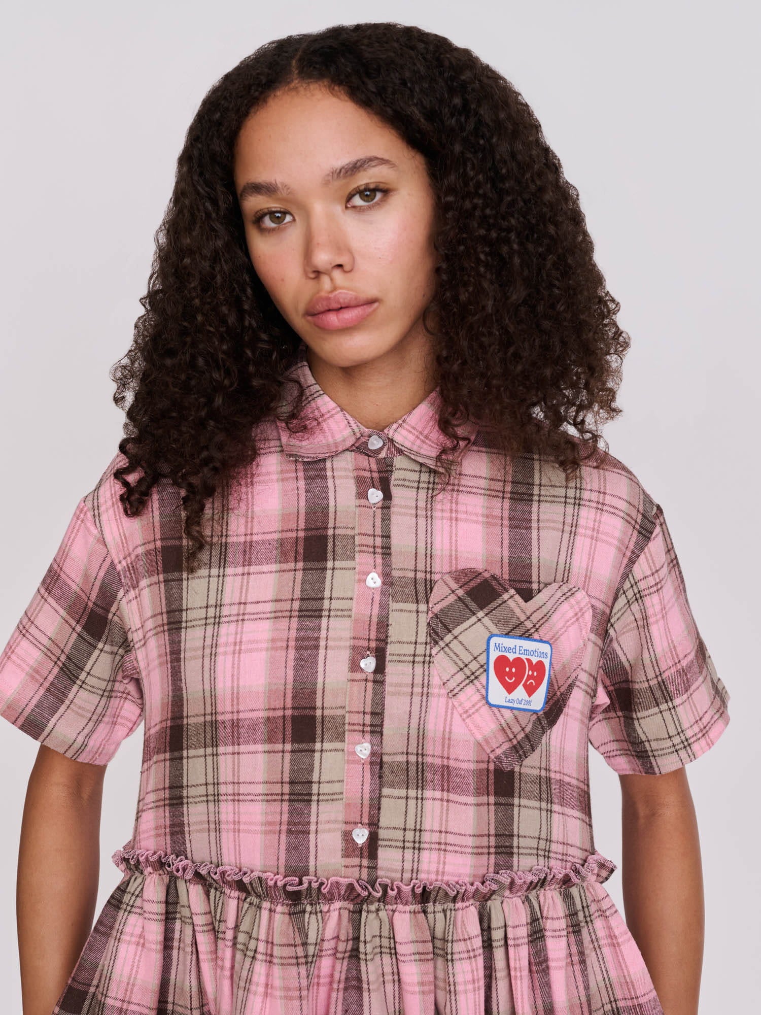 Checked Heart Pocket Dress - Image 6