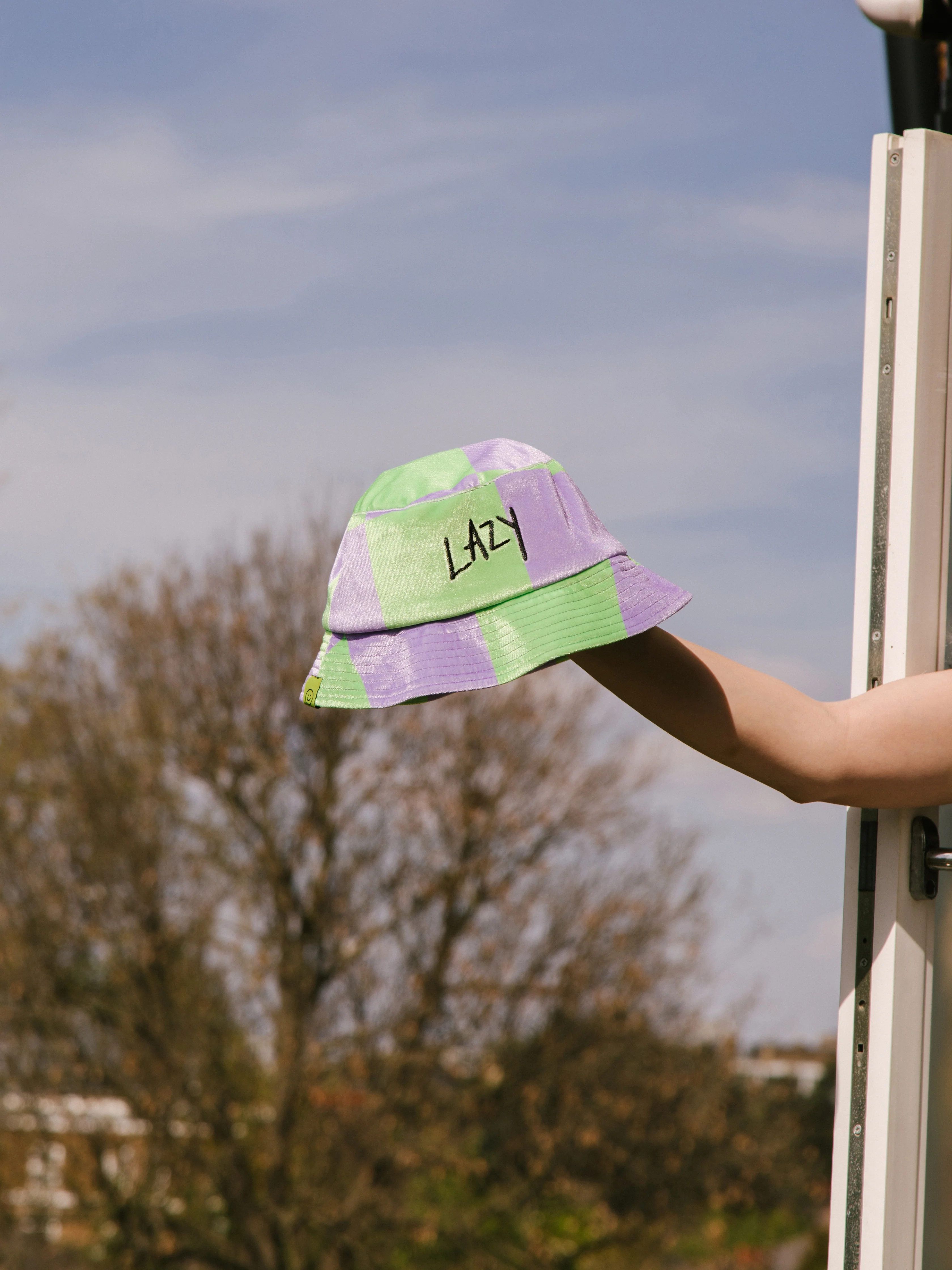 Chequered Velour Bucket Hat - Image 4