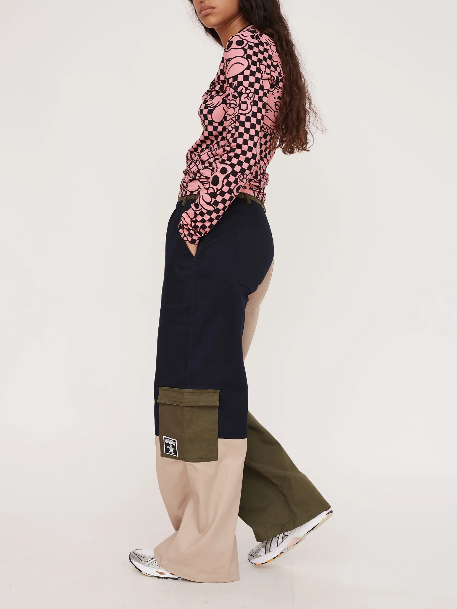 Colour Block Baggy Pants
