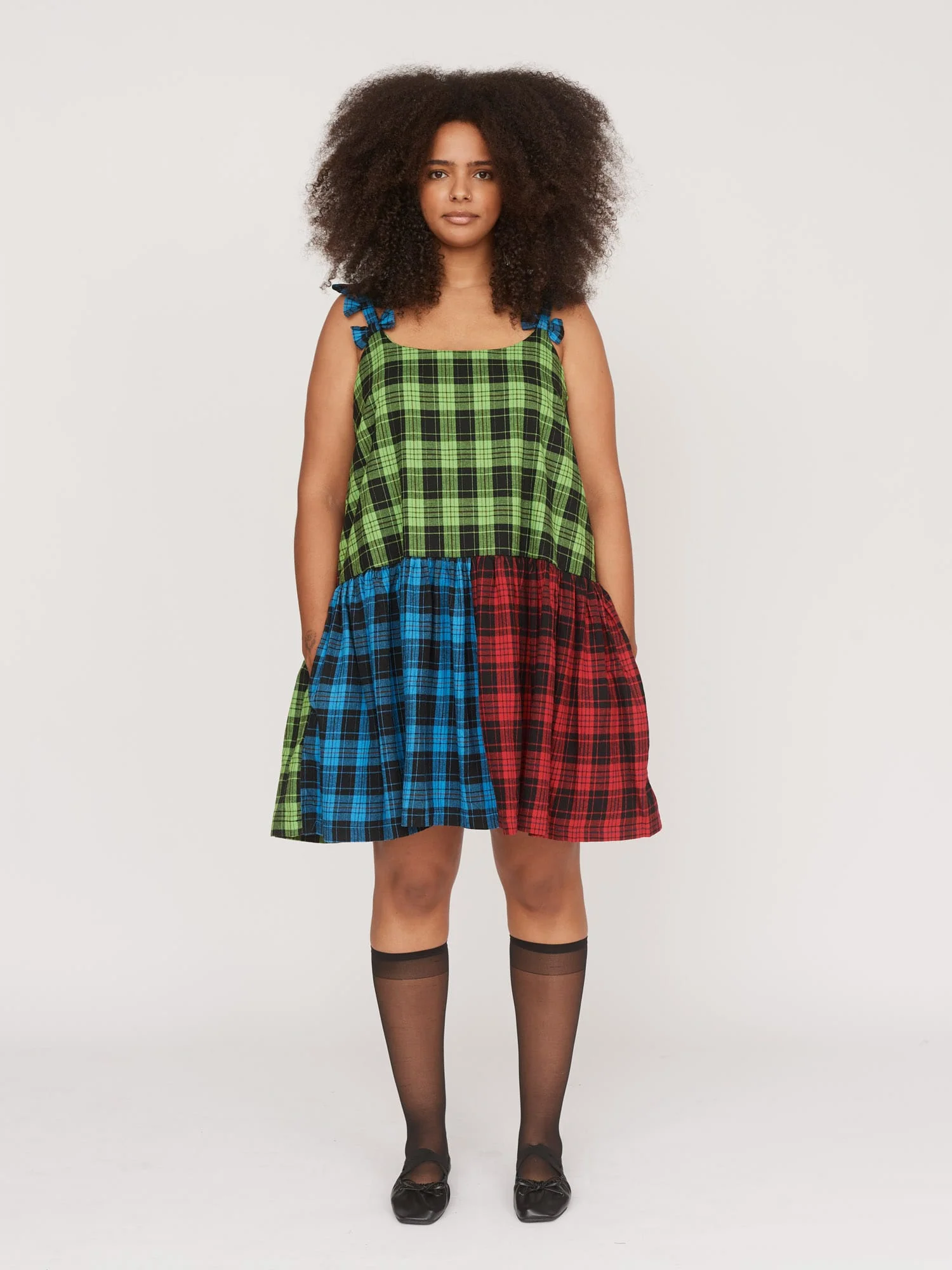 Colour Block Bow Mini Dress - Image 3