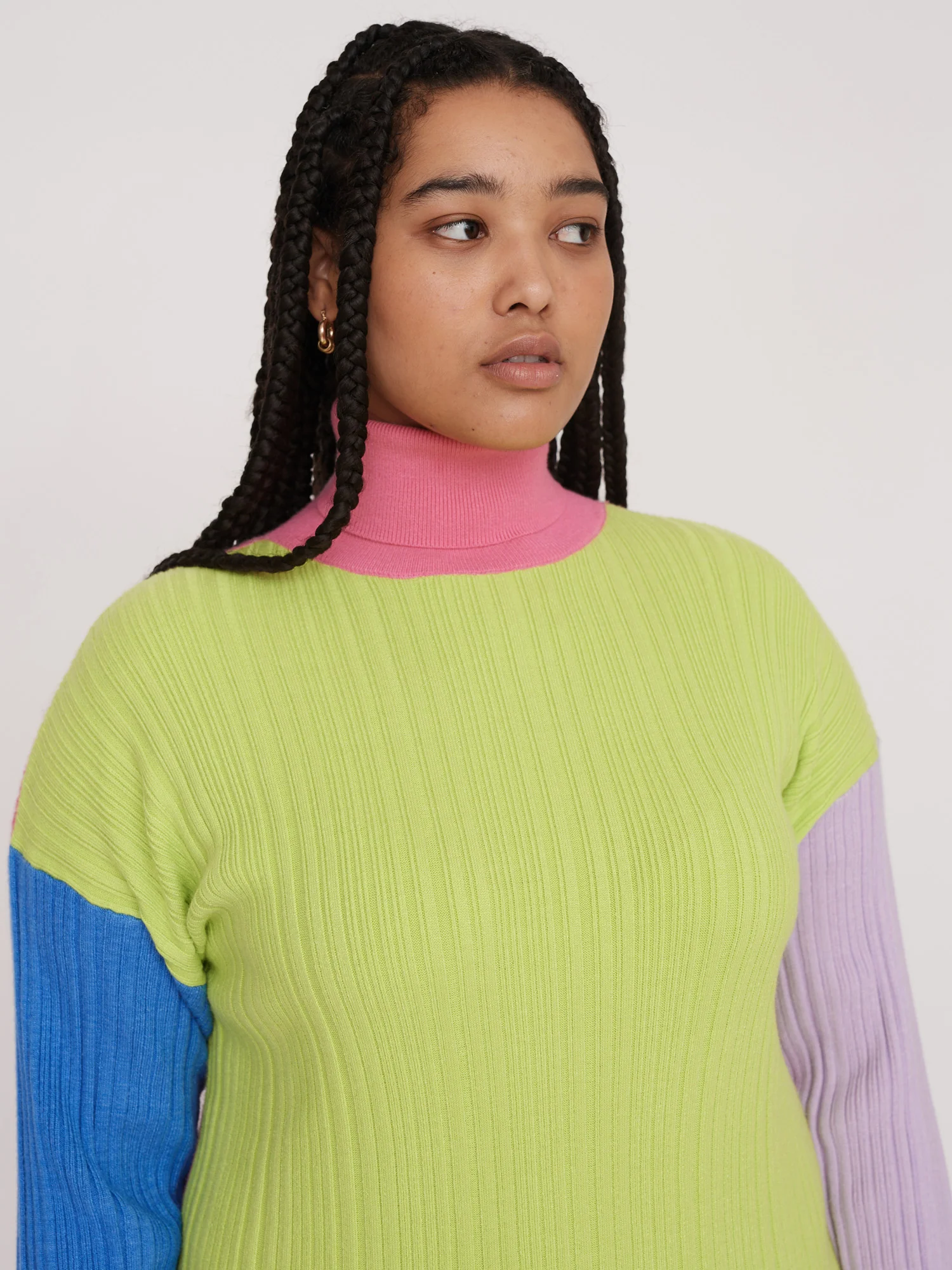 Colour Block Knit Tube Dress - Image 3