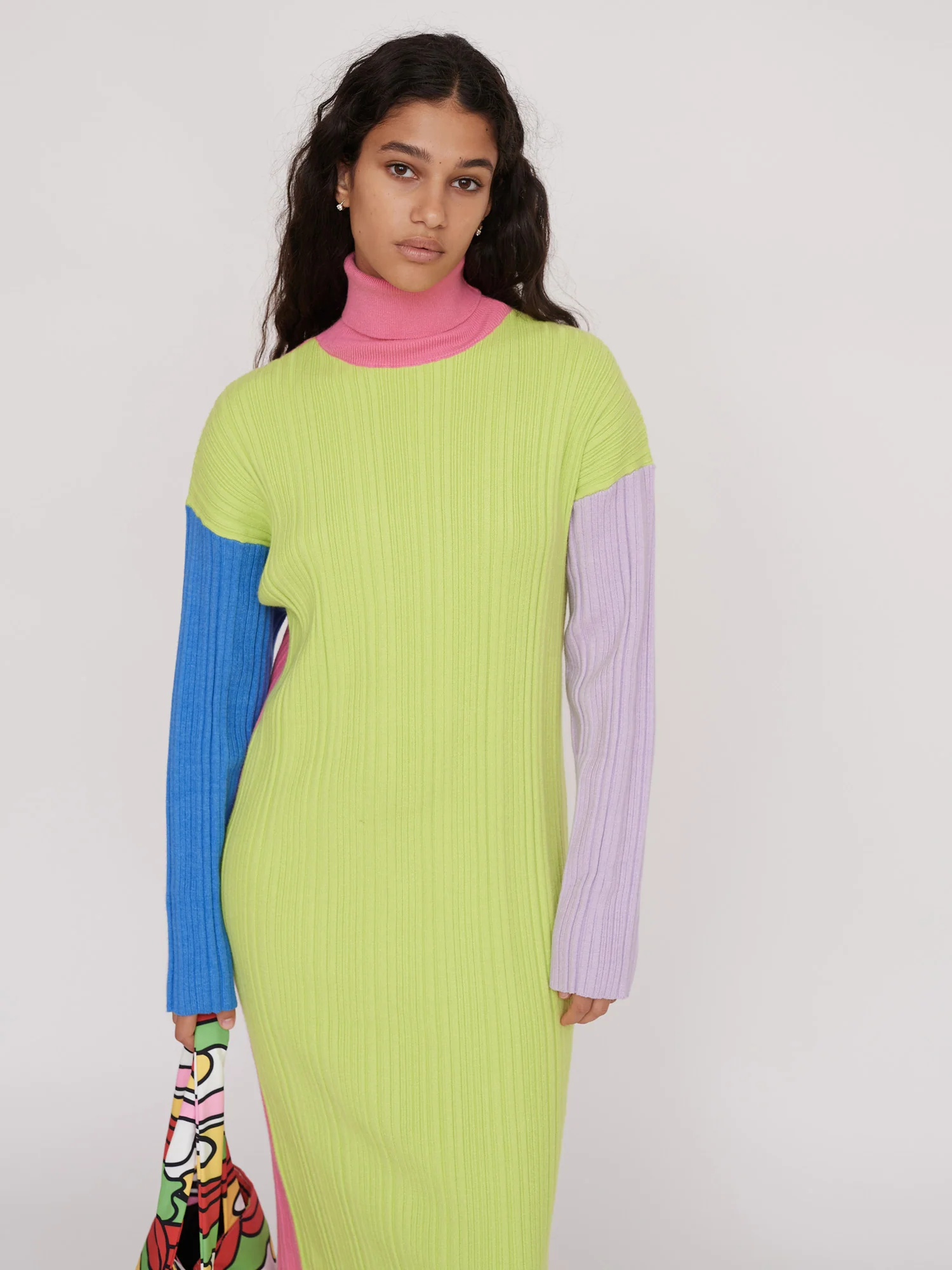 Colour Block Knit Tube Dress - Image 7
