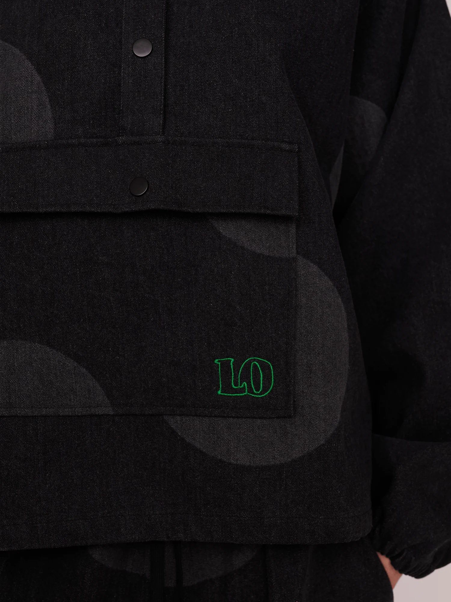 Denim Polka Pull Over Jacket - Image 3
